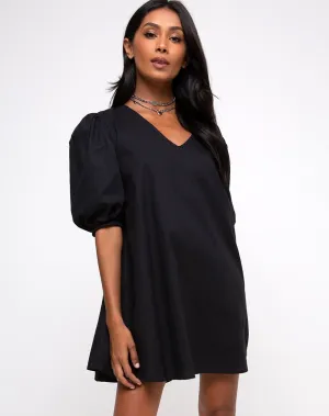 Elna Babydoll Dress in Black