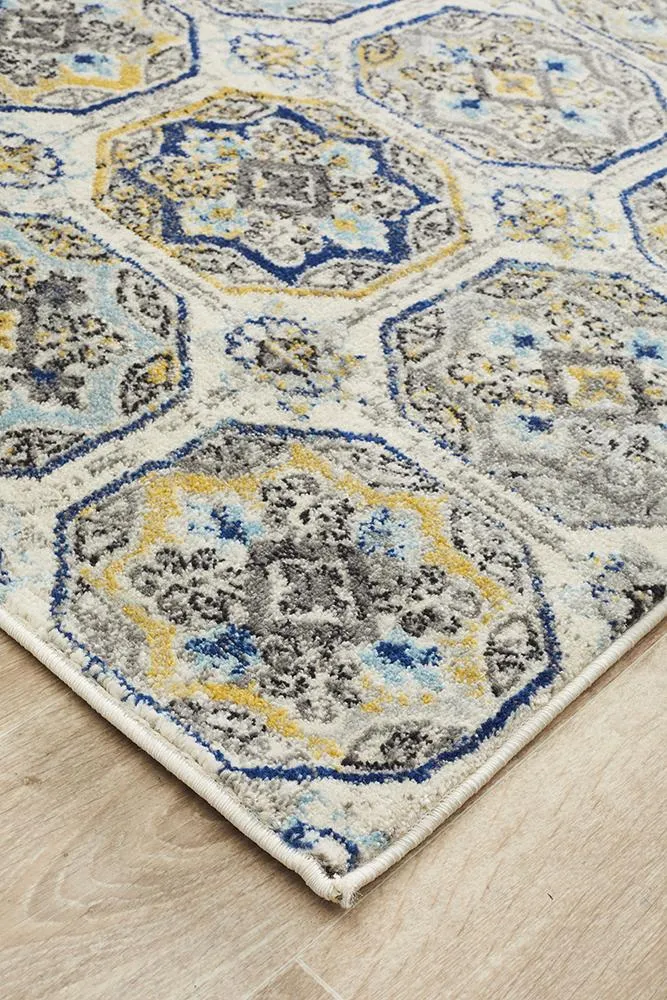 Emin Vintage Look Blue  Runner Rug