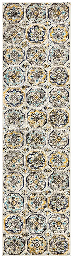 Emin Vintage Look Blue  Runner Rug