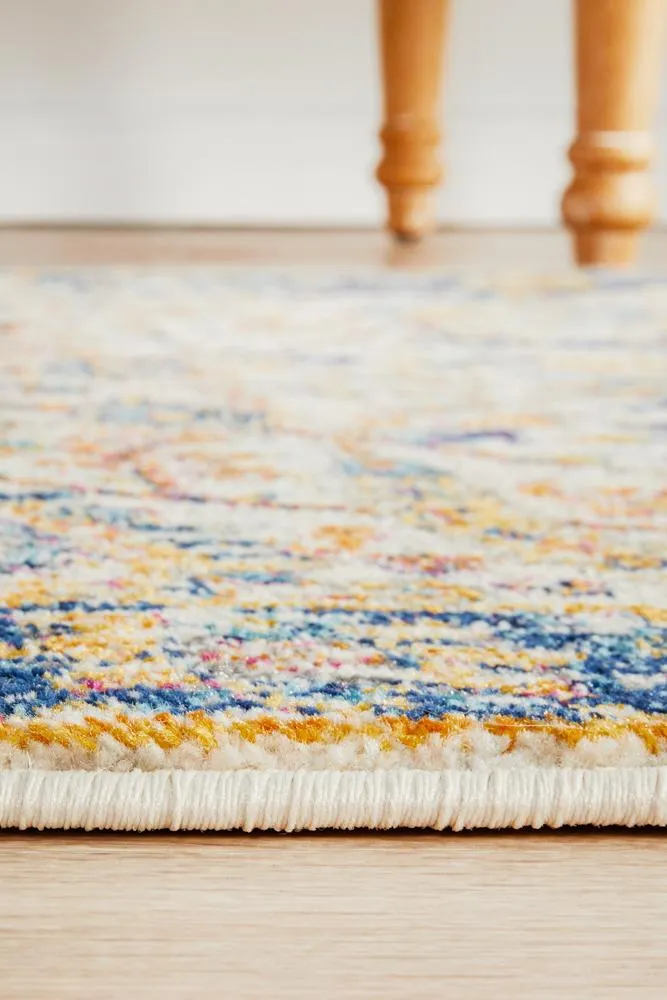 Evoke Peacock Ivory Transitional Runner Rug