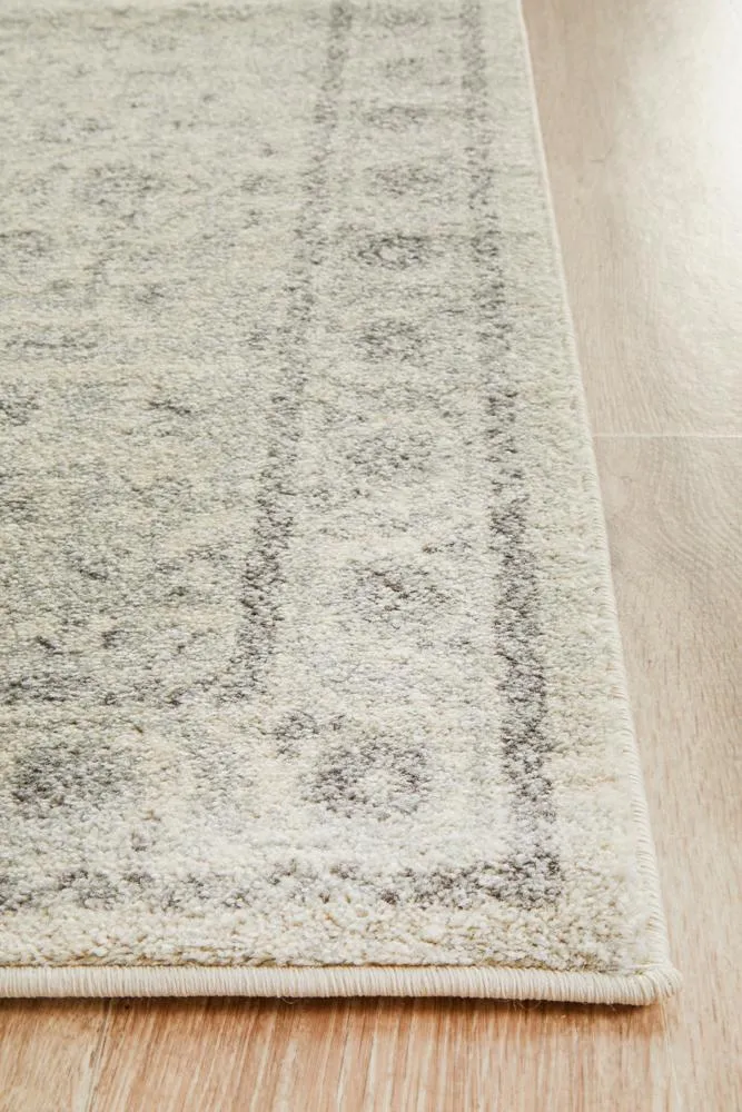 Evoke Winter White Transitional Runner Rug