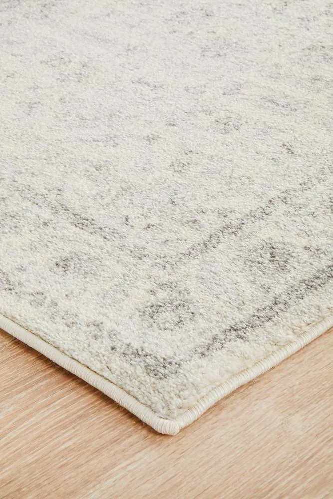 Evoke Winter White Transitional Runner Rug