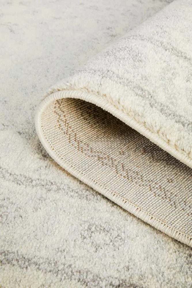 Evoke Winter White Transitional Runner Rug