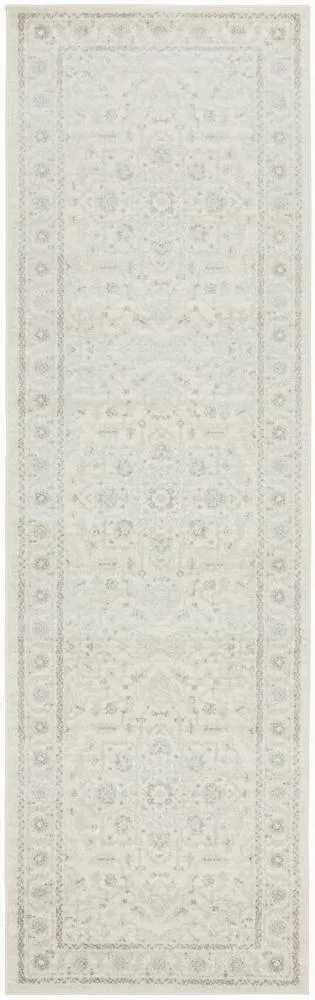 Evoke Winter White Transitional Runner Rug