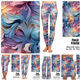 Floral Fractal leggings and skorts with pockets