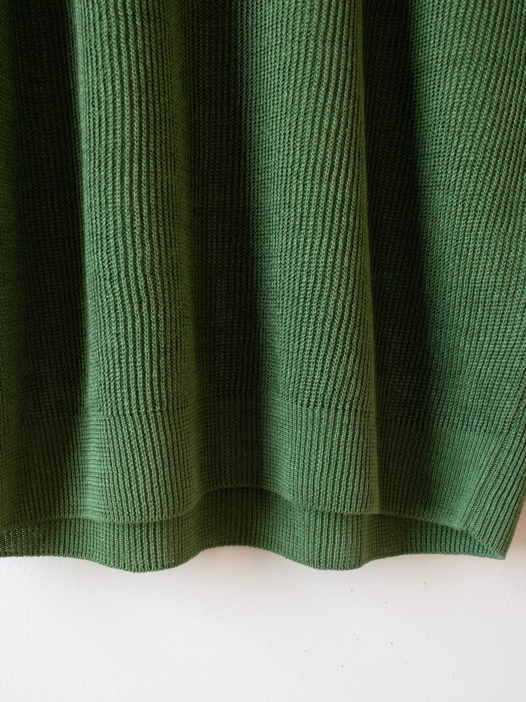 French Linen Ribbed Knit Pullover - Green