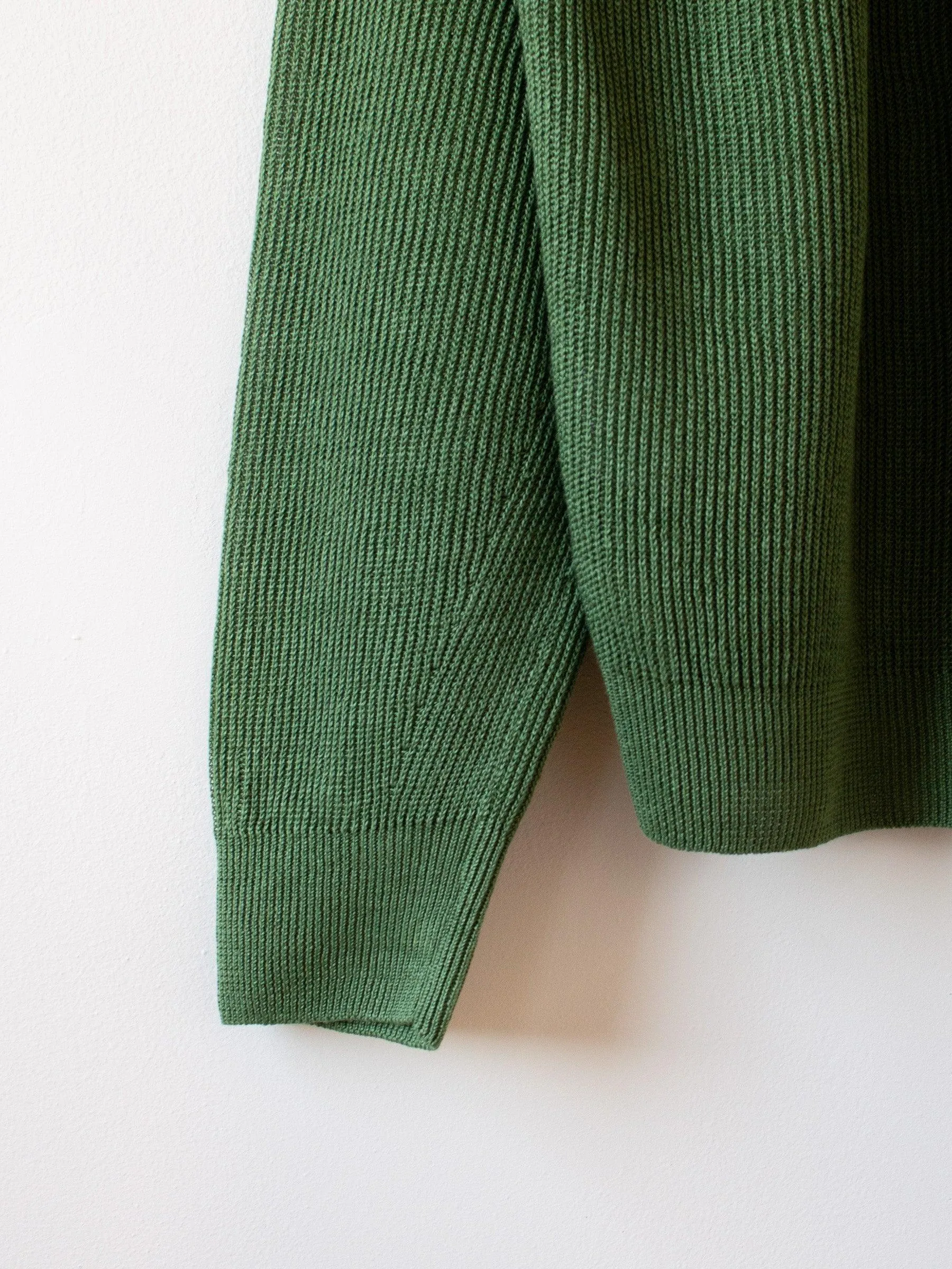 French Linen Ribbed Knit Pullover - Green