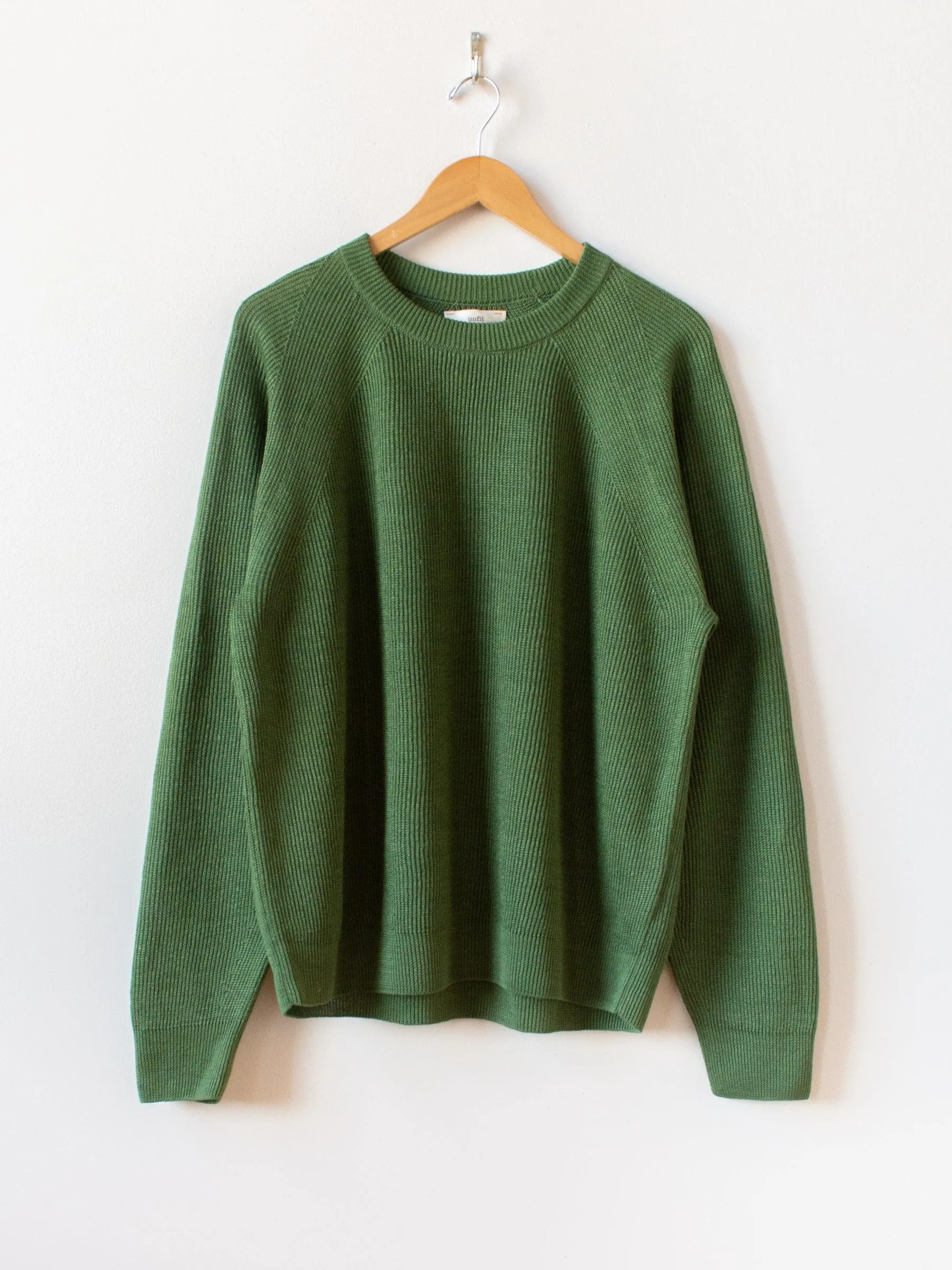 French Linen Ribbed Knit Pullover - Green