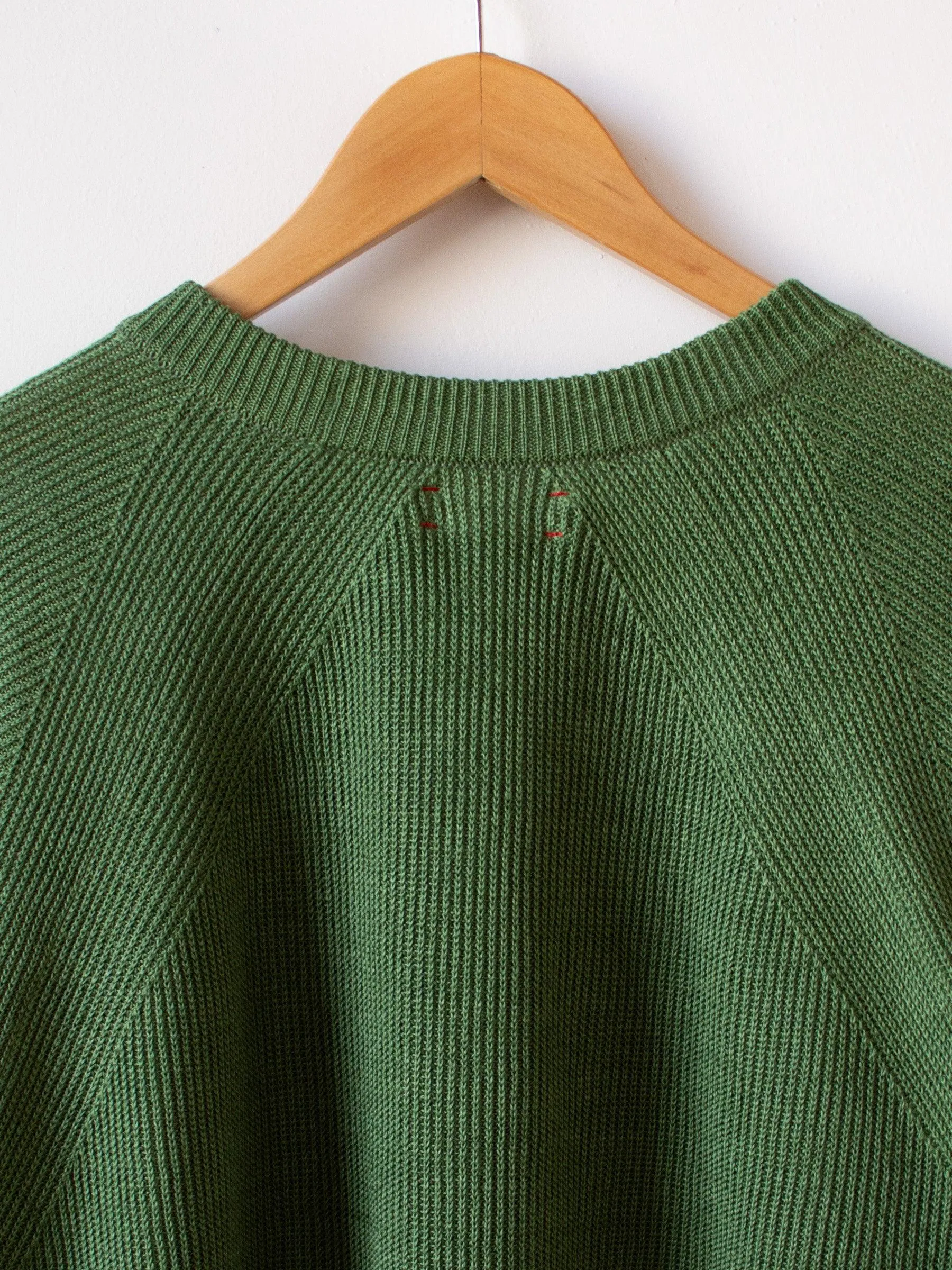 French Linen Ribbed Knit Pullover - Green