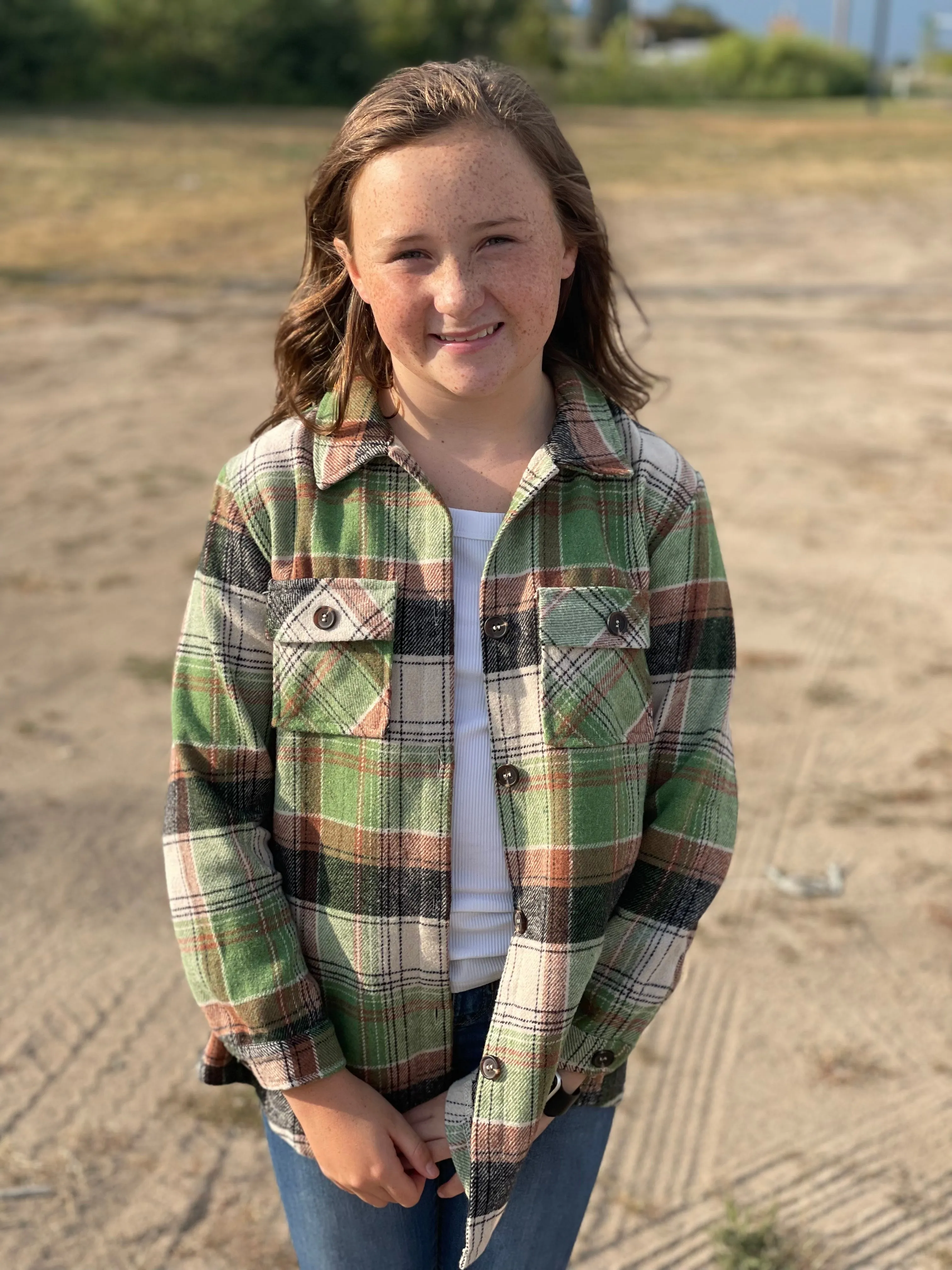 Girl's Plaid Shacket