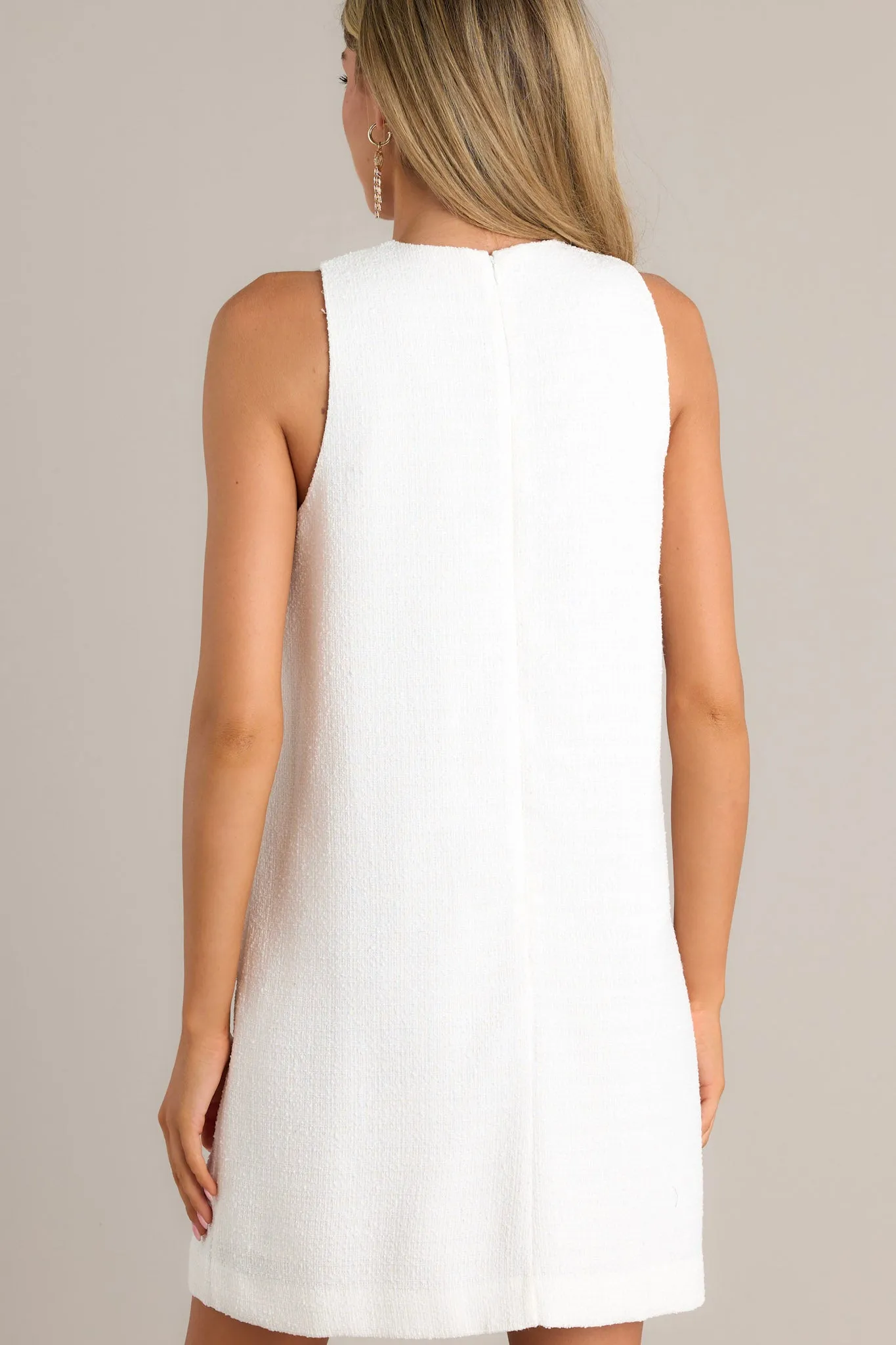 Glimmering Elegance White Rhinestone Mini Dress