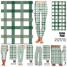 Green Plaid  joggers with pockets