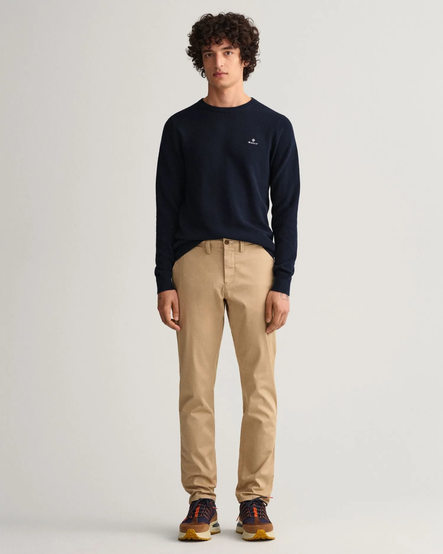 Hallden Slim Fit Twill Chino - Dark Khaki | Navy | Black