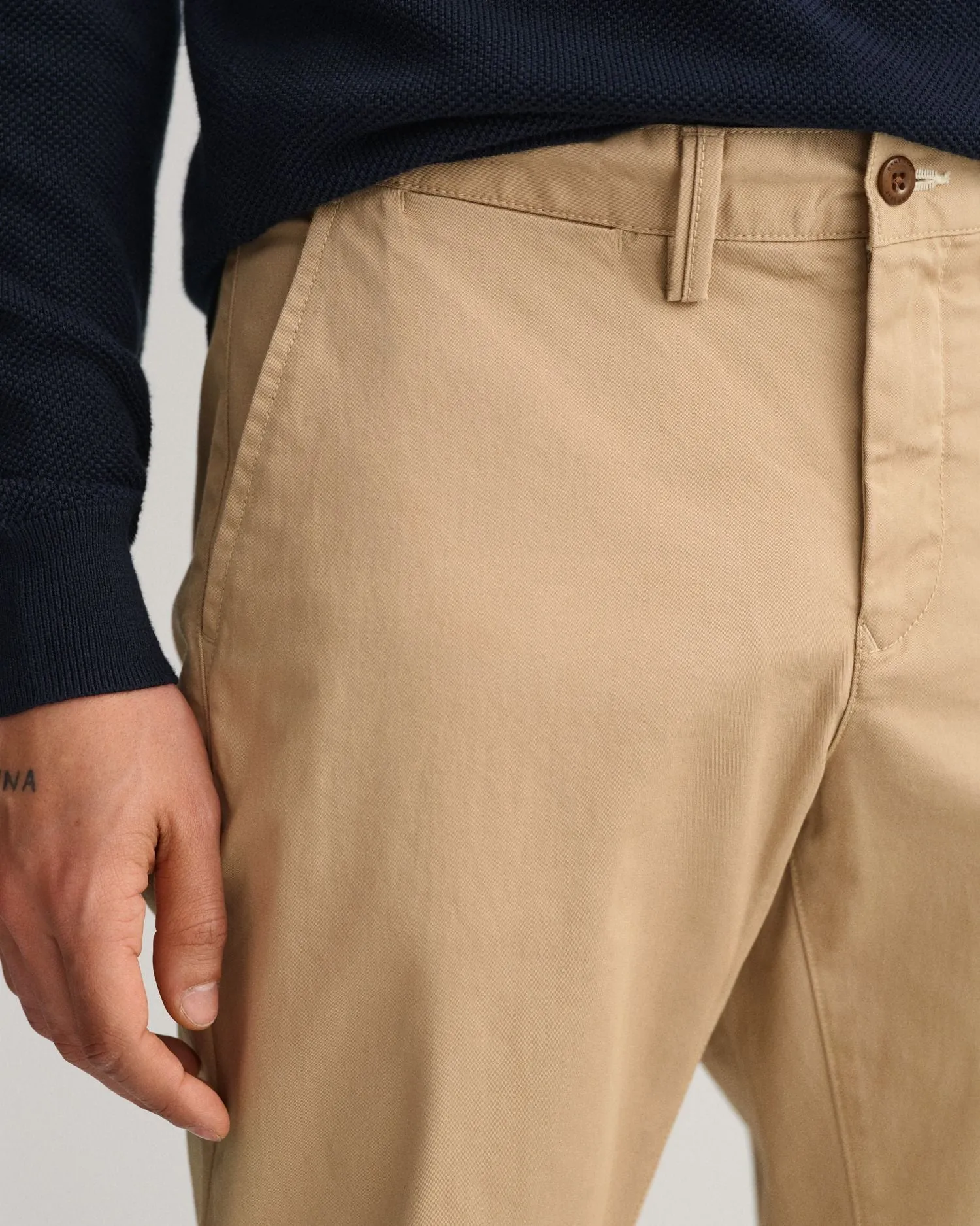 Hallden Slim Fit Twill Chino - Dark Khaki | Navy | Black