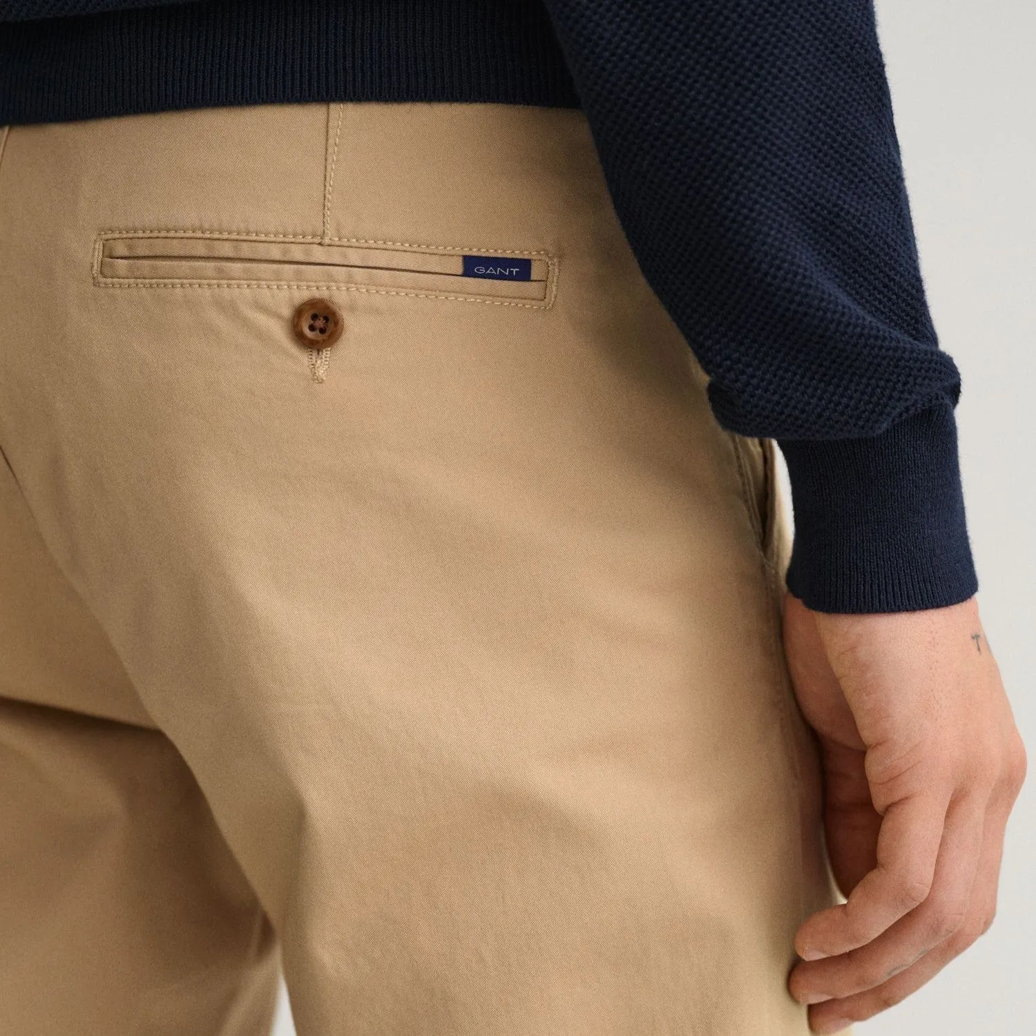 Hallden Slim Fit Twill Chino - Dark Khaki | Navy | Black