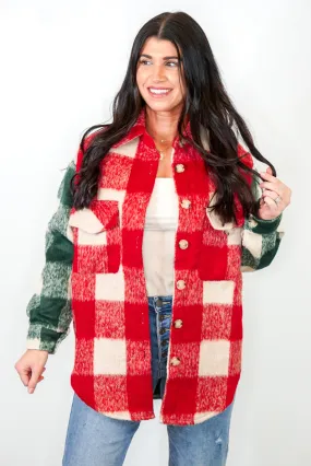 Holiday Season Red Plaid Jacket