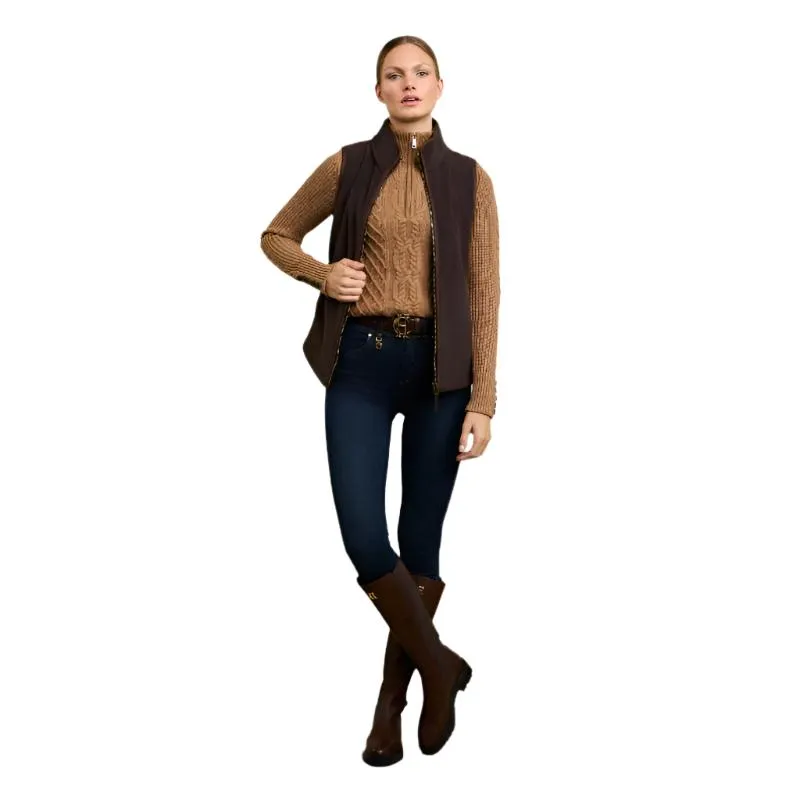 Holland Cooper Country Ladies Fleece Gilet - Chocolate