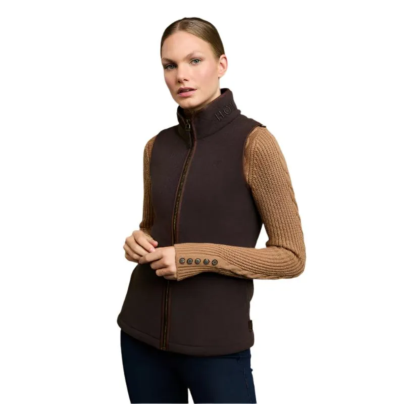 Holland Cooper Country Ladies Fleece Gilet - Chocolate