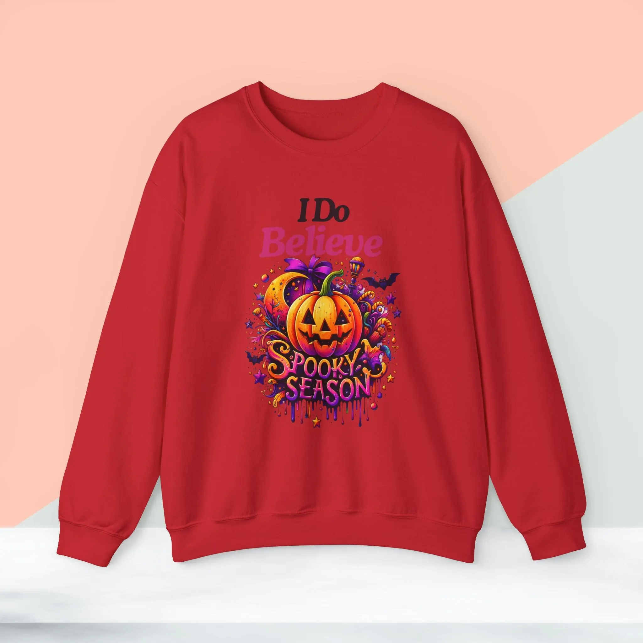 I Do Believe Spooky Season Halloween Sweatshirt, Happy Halloween Sweatshirt - Unisex Heavy Blend Crewneck, Halloween Sweatshirt, Cute Spooky Ghost sweatshirt.