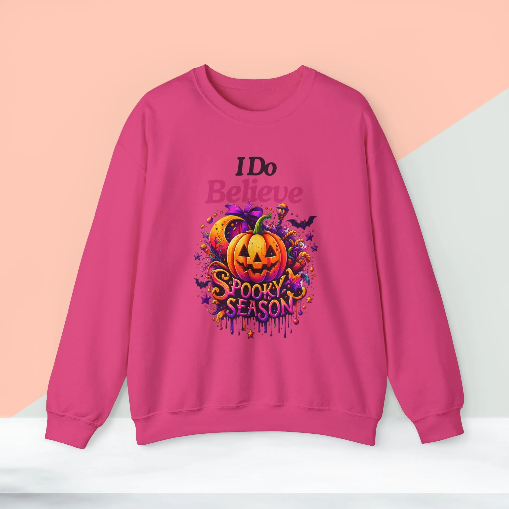 I Do Believe Spooky Season Halloween Sweatshirt, Happy Halloween Sweatshirt - Unisex Heavy Blend Crewneck, Halloween Sweatshirt, Cute Spooky Ghost sweatshirt.