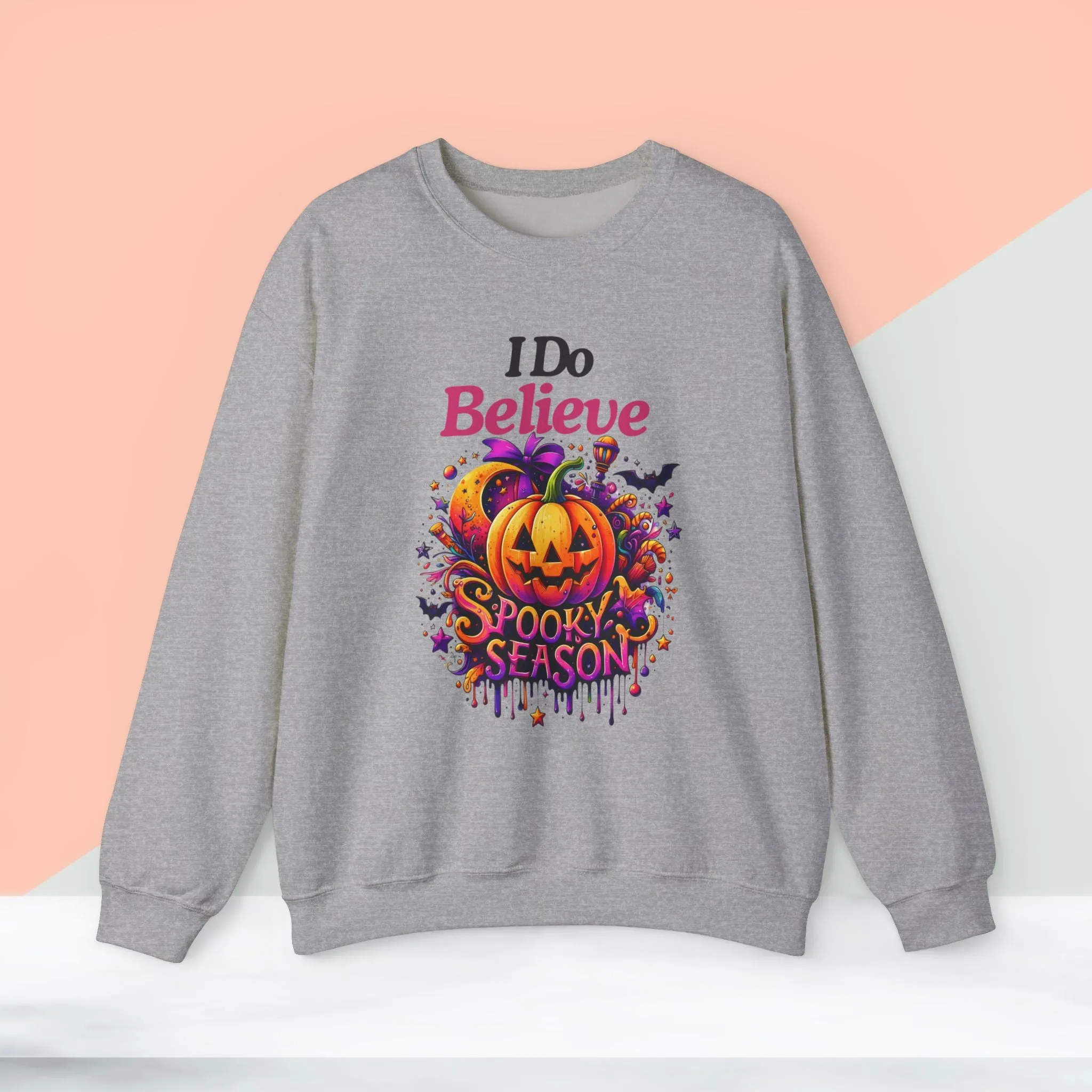 I Do Believe Spooky Season Halloween Sweatshirt, Happy Halloween Sweatshirt - Unisex Heavy Blend Crewneck, Halloween Sweatshirt, Cute Spooky Ghost sweatshirt.