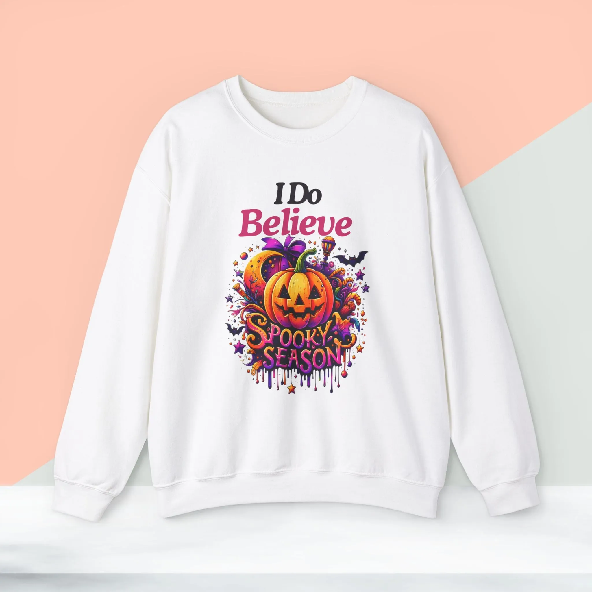 I Do Believe Spooky Season Halloween Sweatshirt, Happy Halloween Sweatshirt - Unisex Heavy Blend Crewneck, Halloween Sweatshirt, Cute Spooky Ghost sweatshirt.