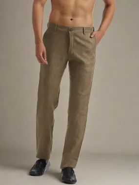 Ian Pure Linen Trousers - Light Hazelnut Brown