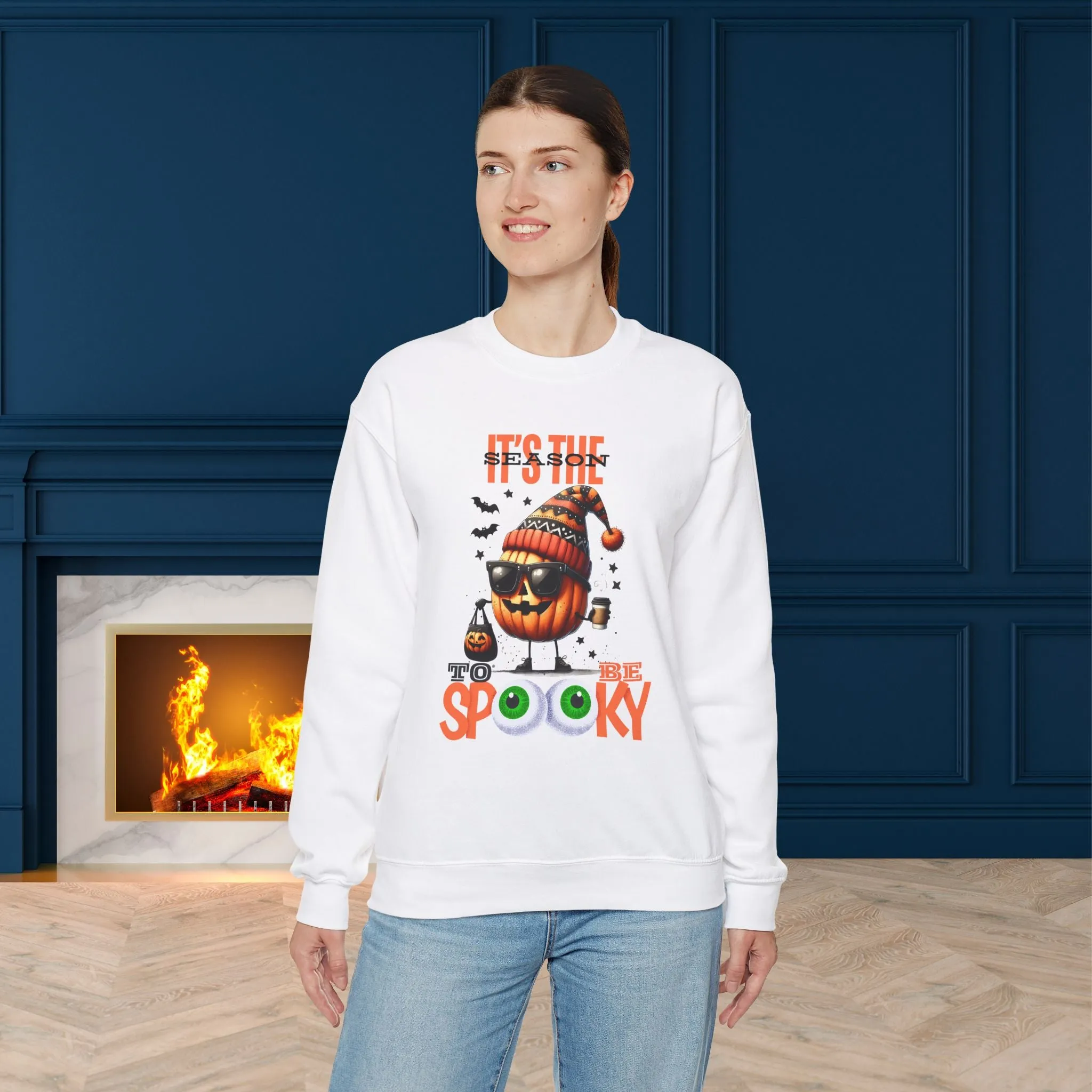 It's Time To Be Spooky Halloween Sweatshirt, Happy Halloween Sweatshirt - Unisex Heavy Blend Crewneck, Halloween Sweatshirt, Cute Spooky Ghost sweatshirt.