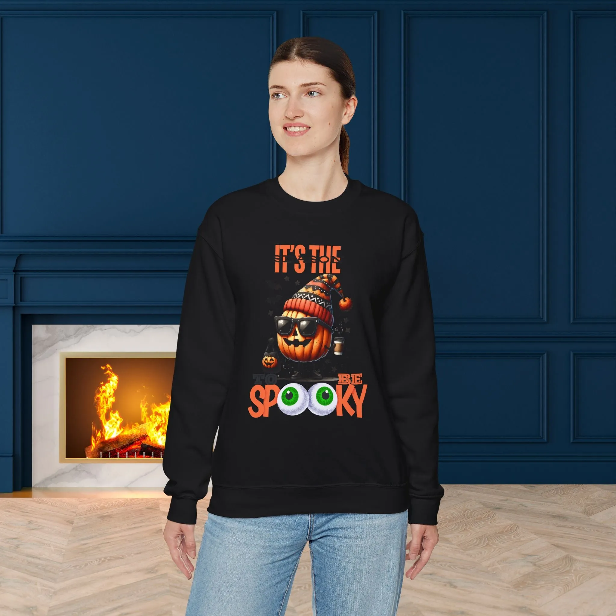 It's Time To Be Spooky Halloween Sweatshirt, Happy Halloween Sweatshirt - Unisex Heavy Blend Crewneck, Halloween Sweatshirt, Cute Spooky Ghost sweatshirt.