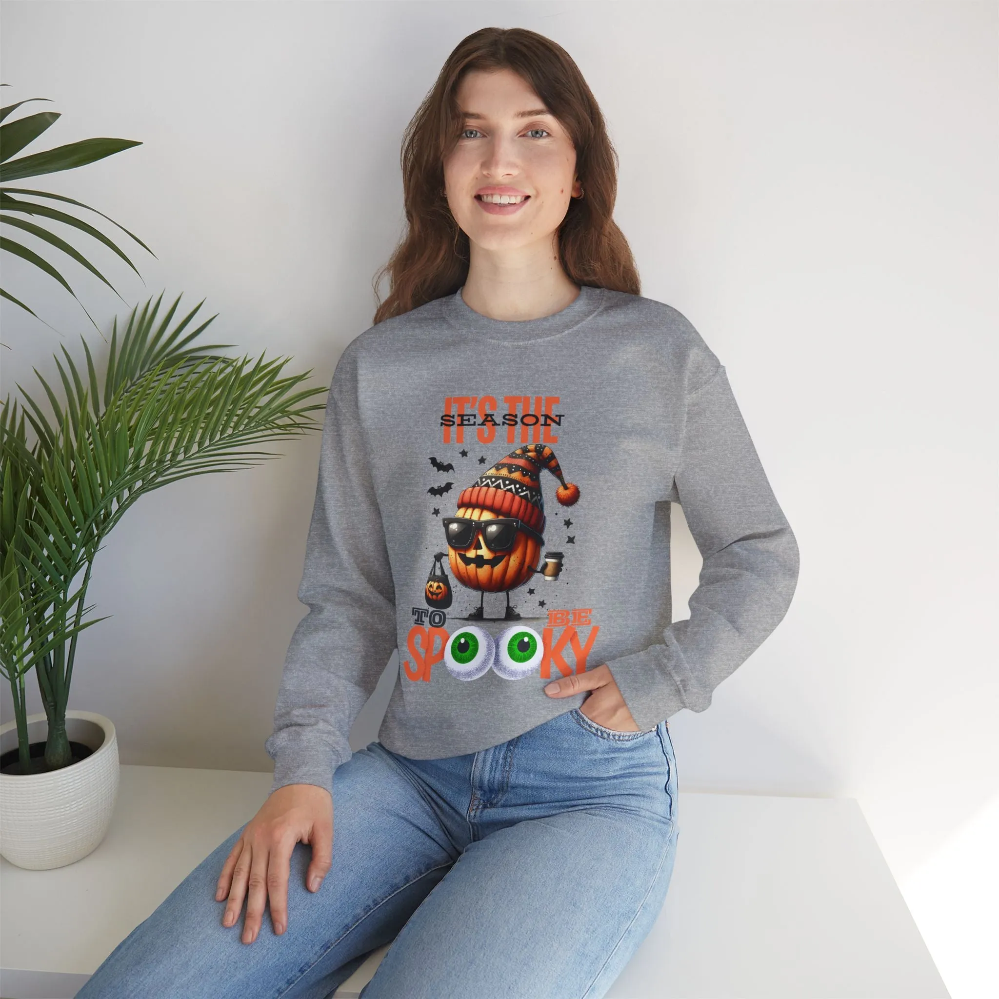 It's Time To Be Spooky Halloween Sweatshirt, Happy Halloween Sweatshirt - Unisex Heavy Blend Crewneck, Halloween Sweatshirt, Cute Spooky Ghost sweatshirt.