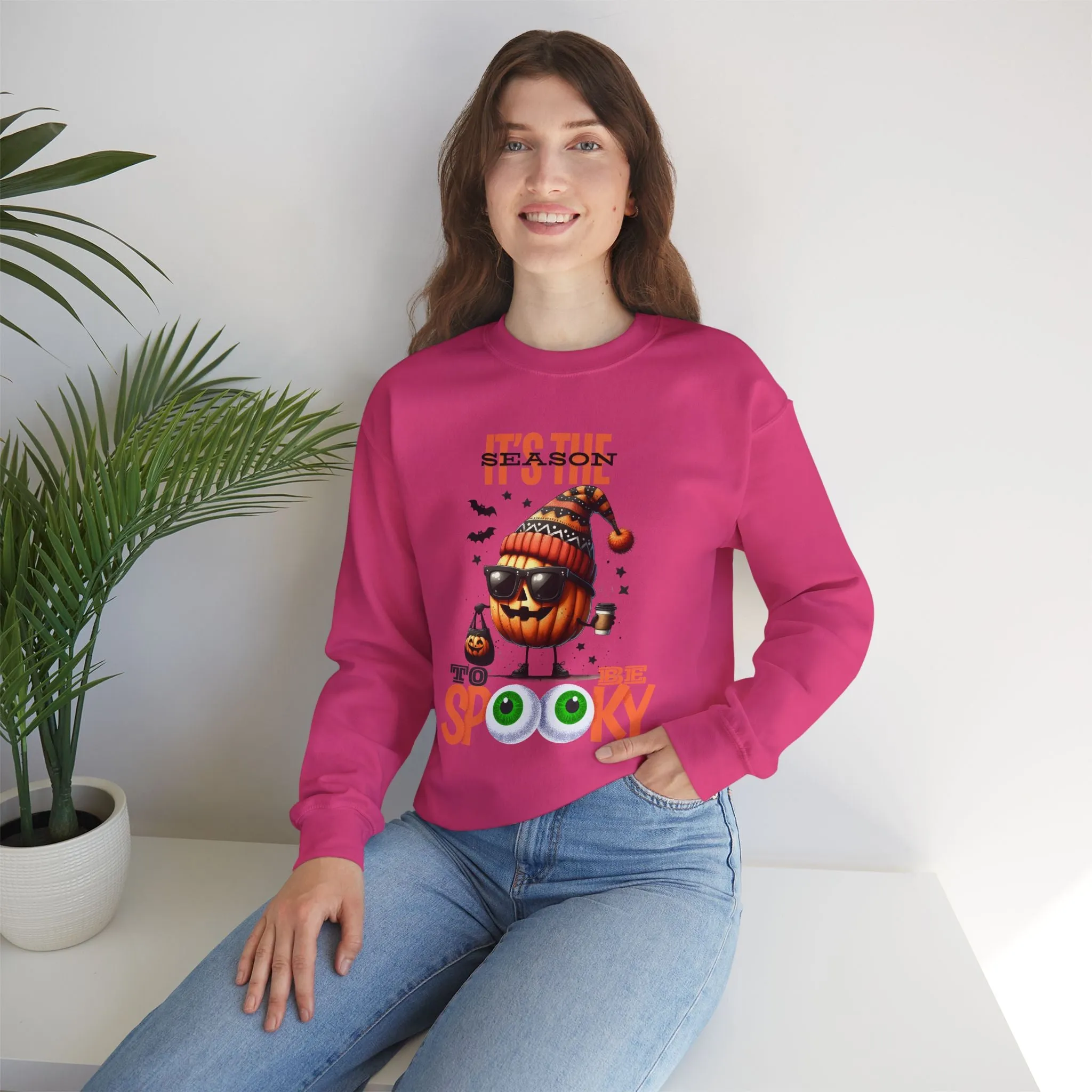 It's Time To Be Spooky Halloween Sweatshirt, Happy Halloween Sweatshirt - Unisex Heavy Blend Crewneck, Halloween Sweatshirt, Cute Spooky Ghost sweatshirt.