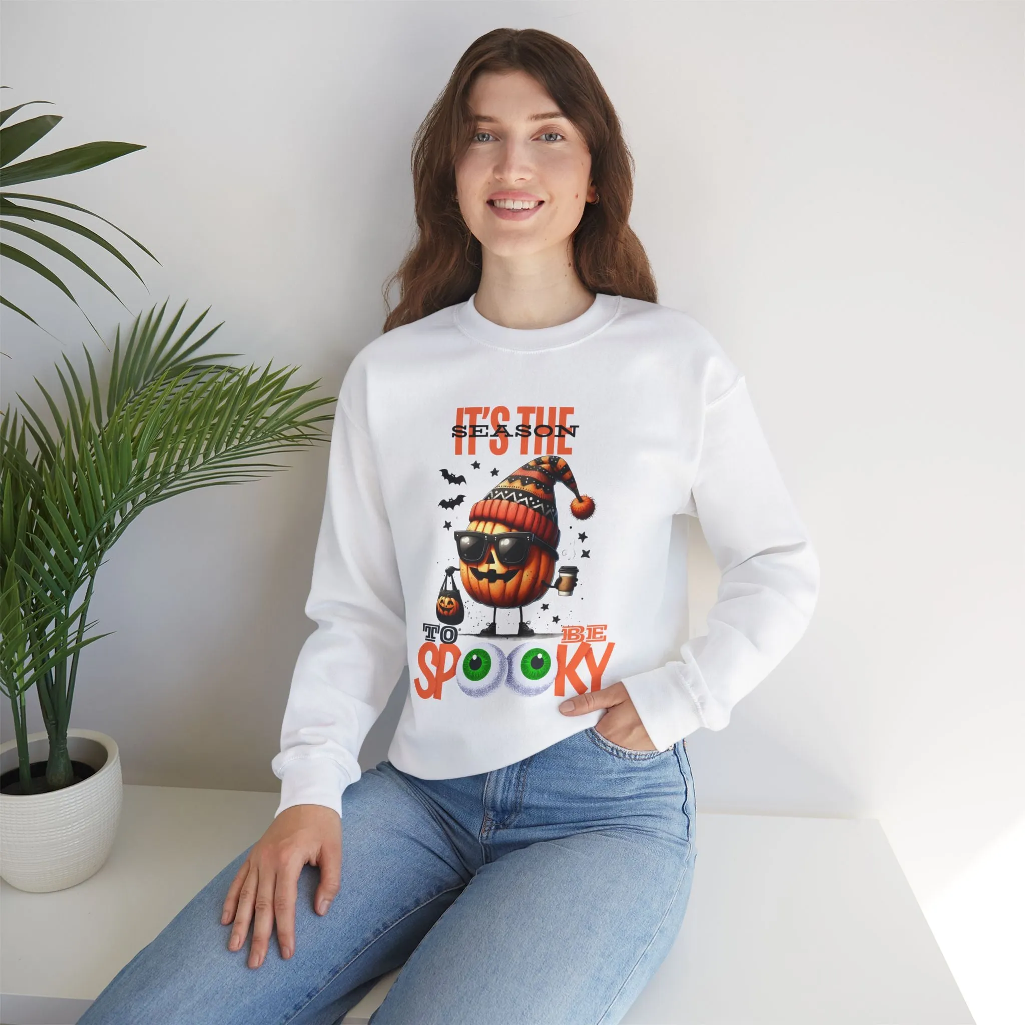 It's Time To Be Spooky Halloween Sweatshirt, Happy Halloween Sweatshirt - Unisex Heavy Blend Crewneck, Halloween Sweatshirt, Cute Spooky Ghost sweatshirt.