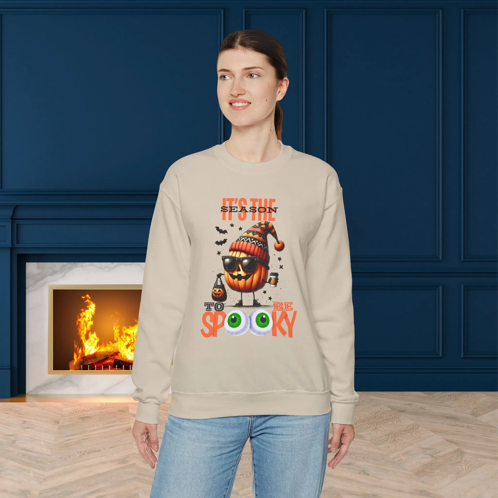 It's Time To Be Spooky Halloween Sweatshirt, Happy Halloween Sweatshirt - Unisex Heavy Blend Crewneck, Halloween Sweatshirt, Cute Spooky Ghost sweatshirt.