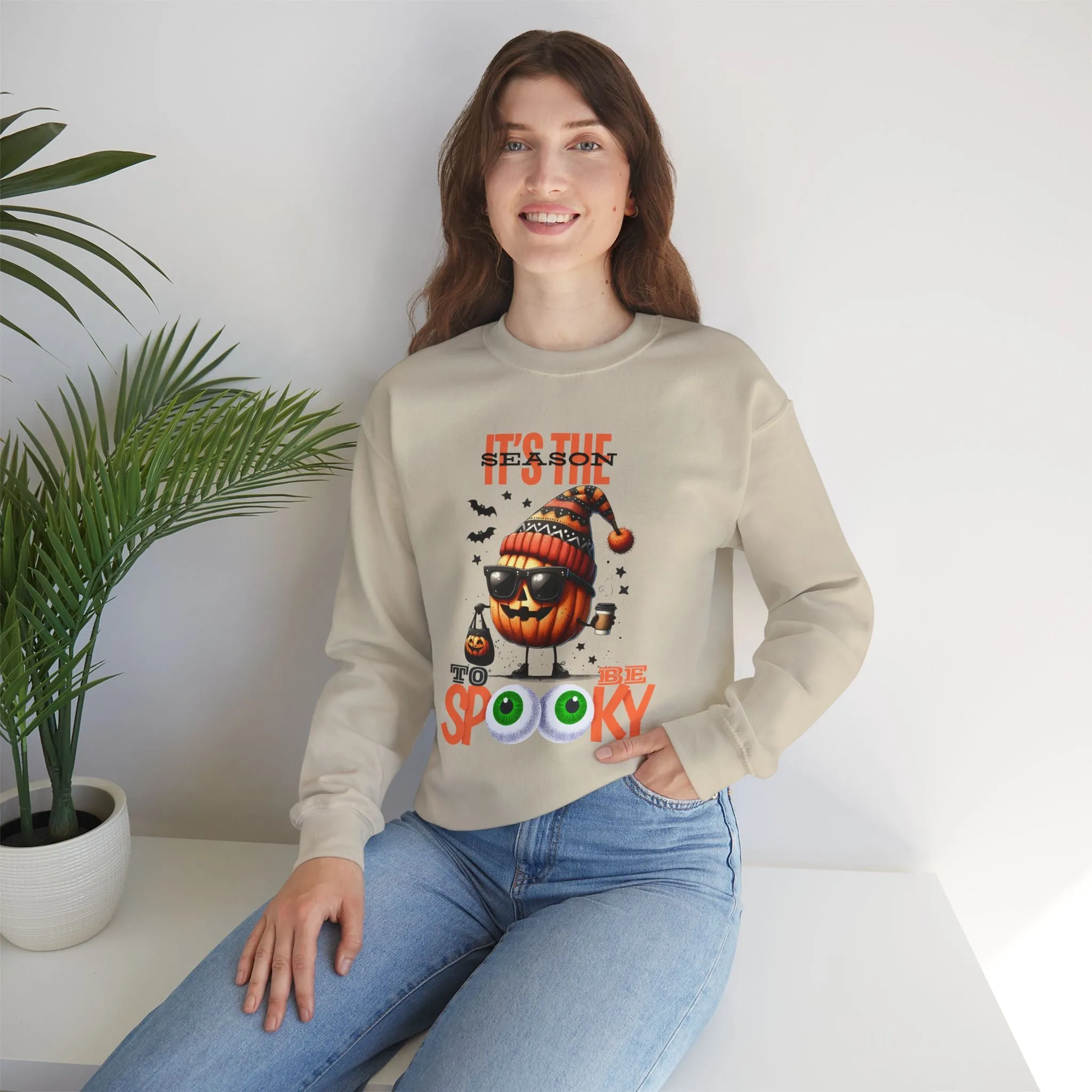 It's Time To Be Spooky Halloween Sweatshirt, Happy Halloween Sweatshirt - Unisex Heavy Blend Crewneck, Halloween Sweatshirt, Cute Spooky Ghost sweatshirt.