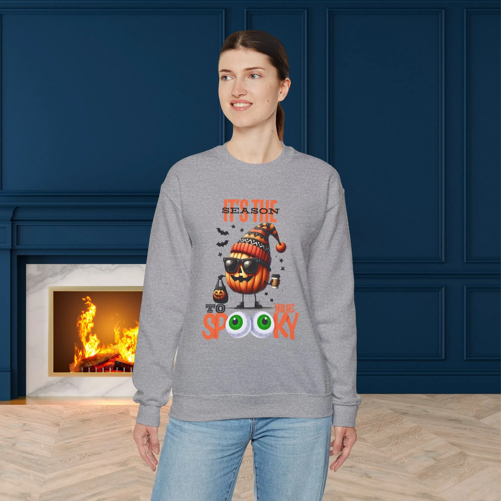 It's Time To Be Spooky Halloween Sweatshirt, Happy Halloween Sweatshirt - Unisex Heavy Blend Crewneck, Halloween Sweatshirt, Cute Spooky Ghost sweatshirt.