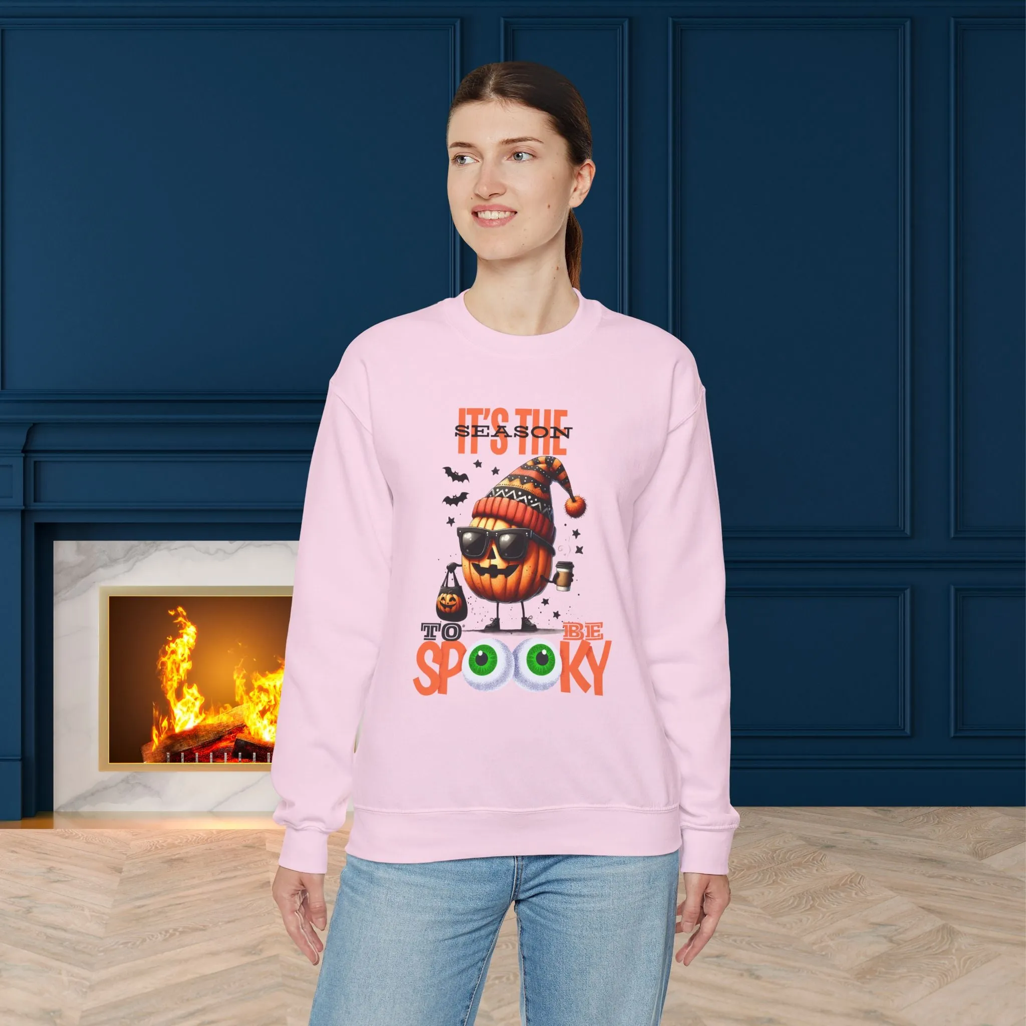 It's Time To Be Spooky Halloween Sweatshirt, Happy Halloween Sweatshirt - Unisex Heavy Blend Crewneck, Halloween Sweatshirt, Cute Spooky Ghost sweatshirt.