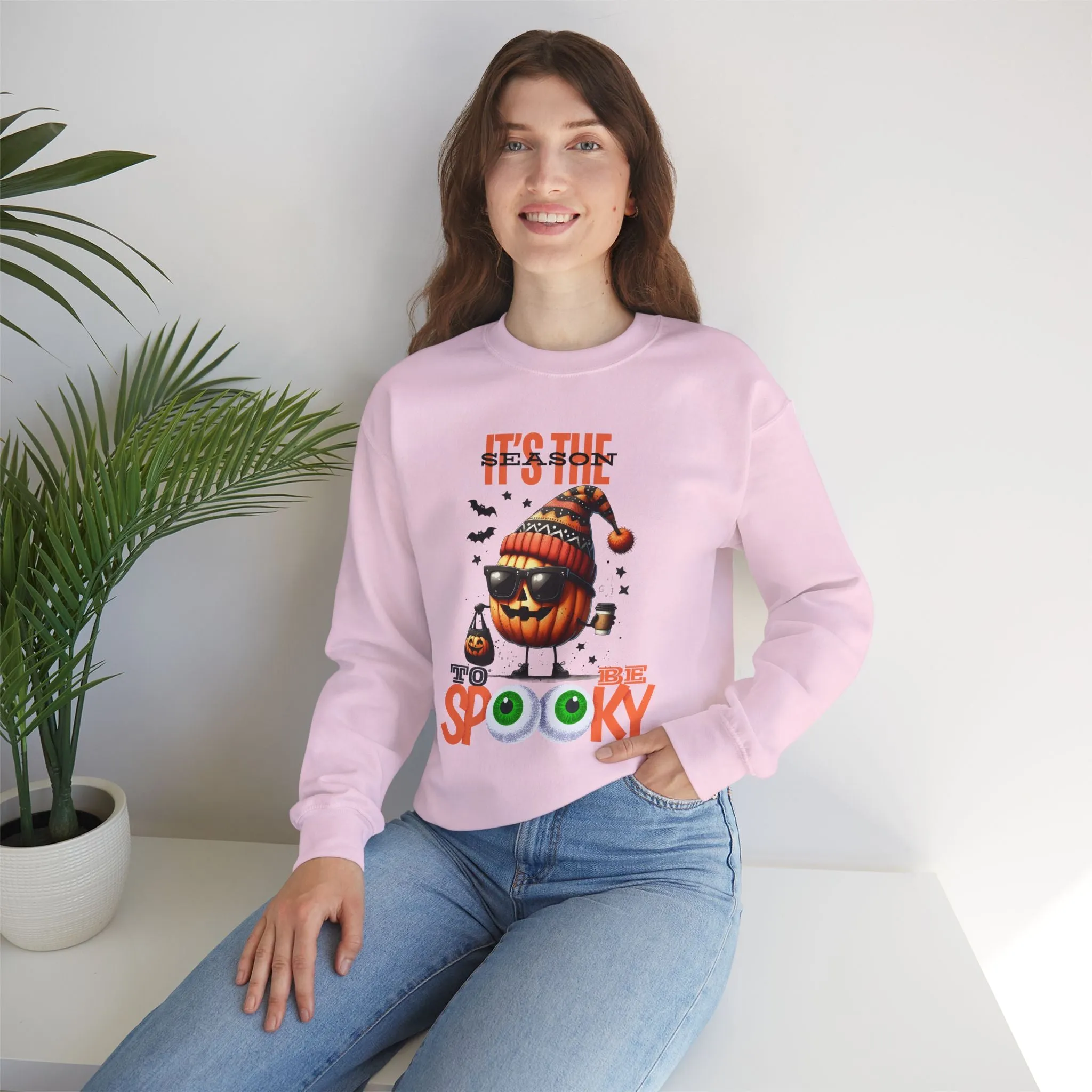 It's Time To Be Spooky Halloween Sweatshirt, Happy Halloween Sweatshirt - Unisex Heavy Blend Crewneck, Halloween Sweatshirt, Cute Spooky Ghost sweatshirt.