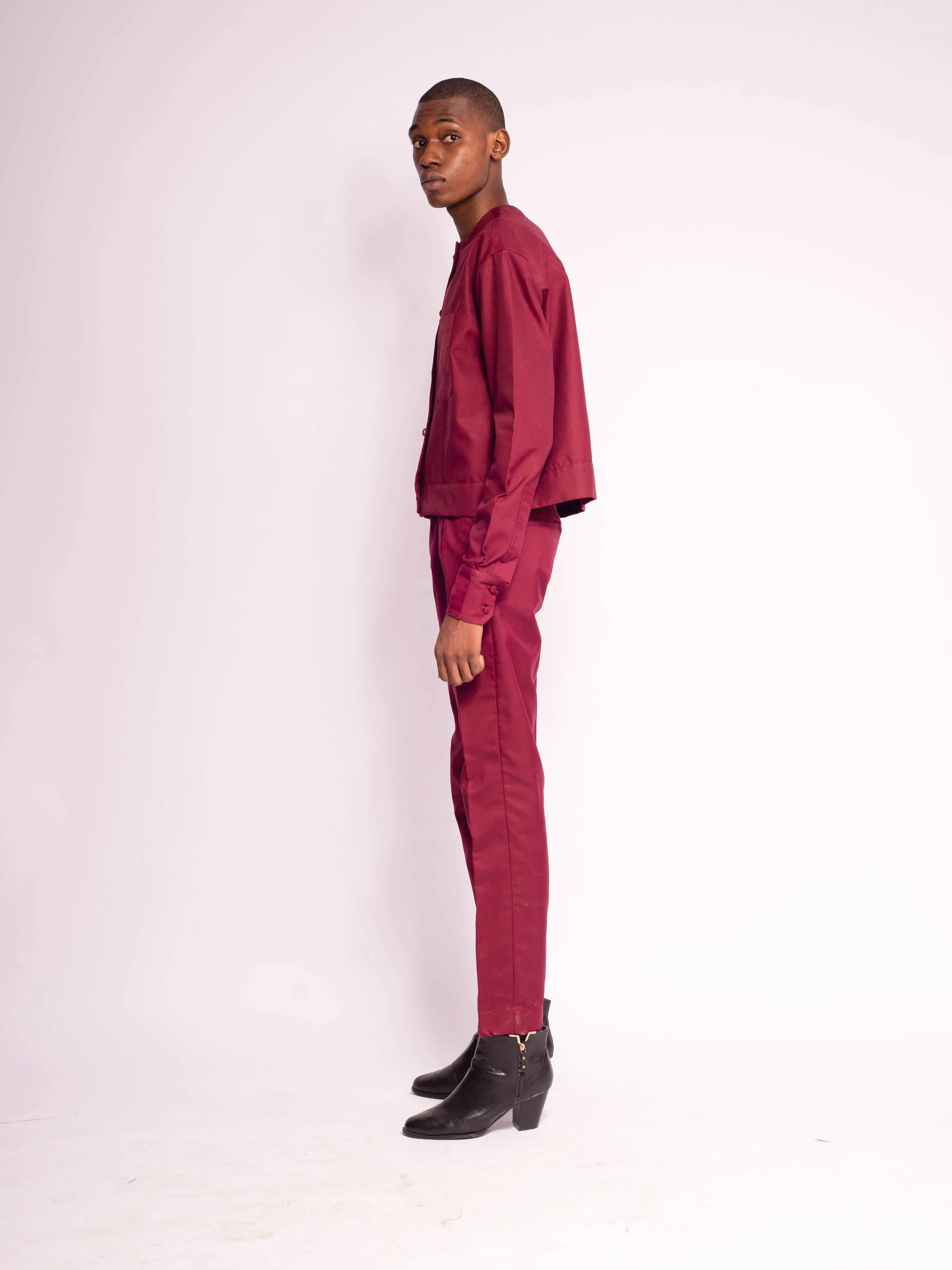 Izon Cropped Shirt Jacket 1.0 - Wine