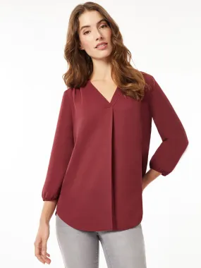 Jasper Crepe V-Neck Kelly Blouse