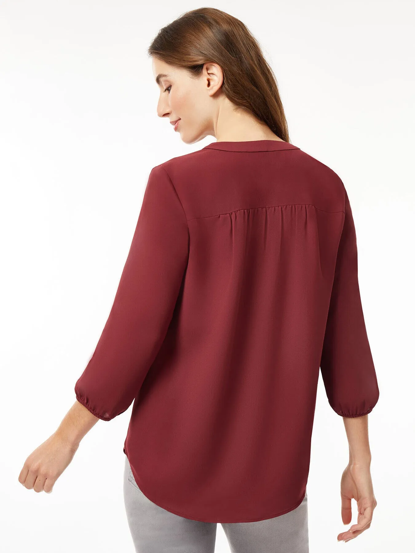 Jasper Crepe V-Neck Kelly Blouse