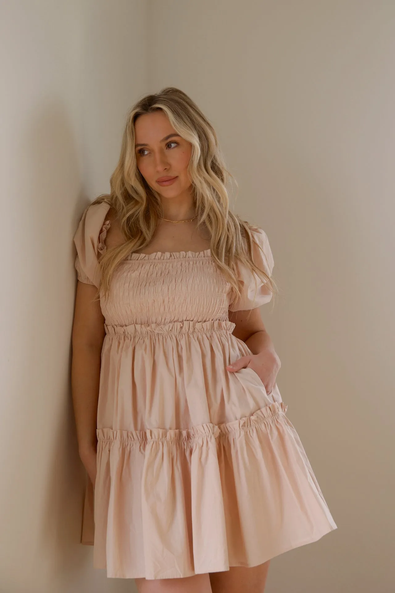 Laurent Pink Babydoll Dress