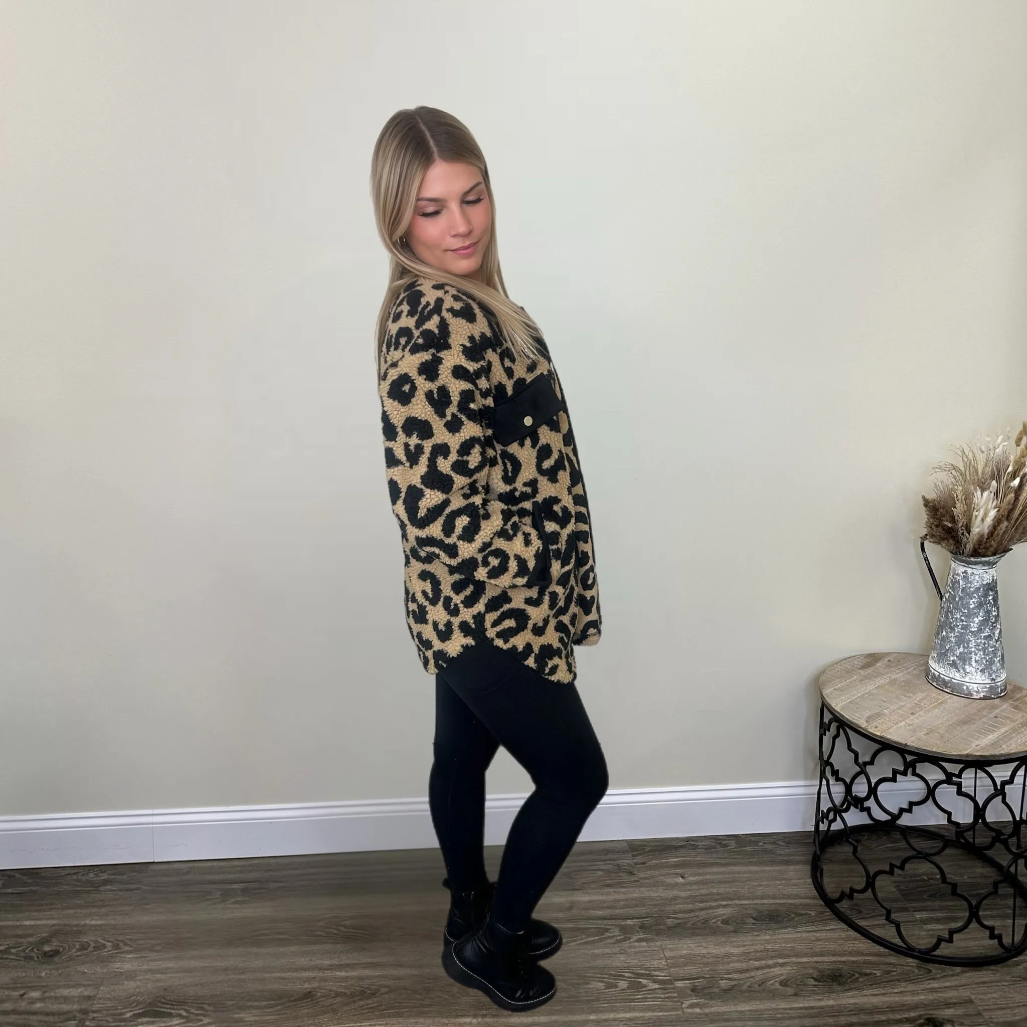 Leopard Sherpa Shacket