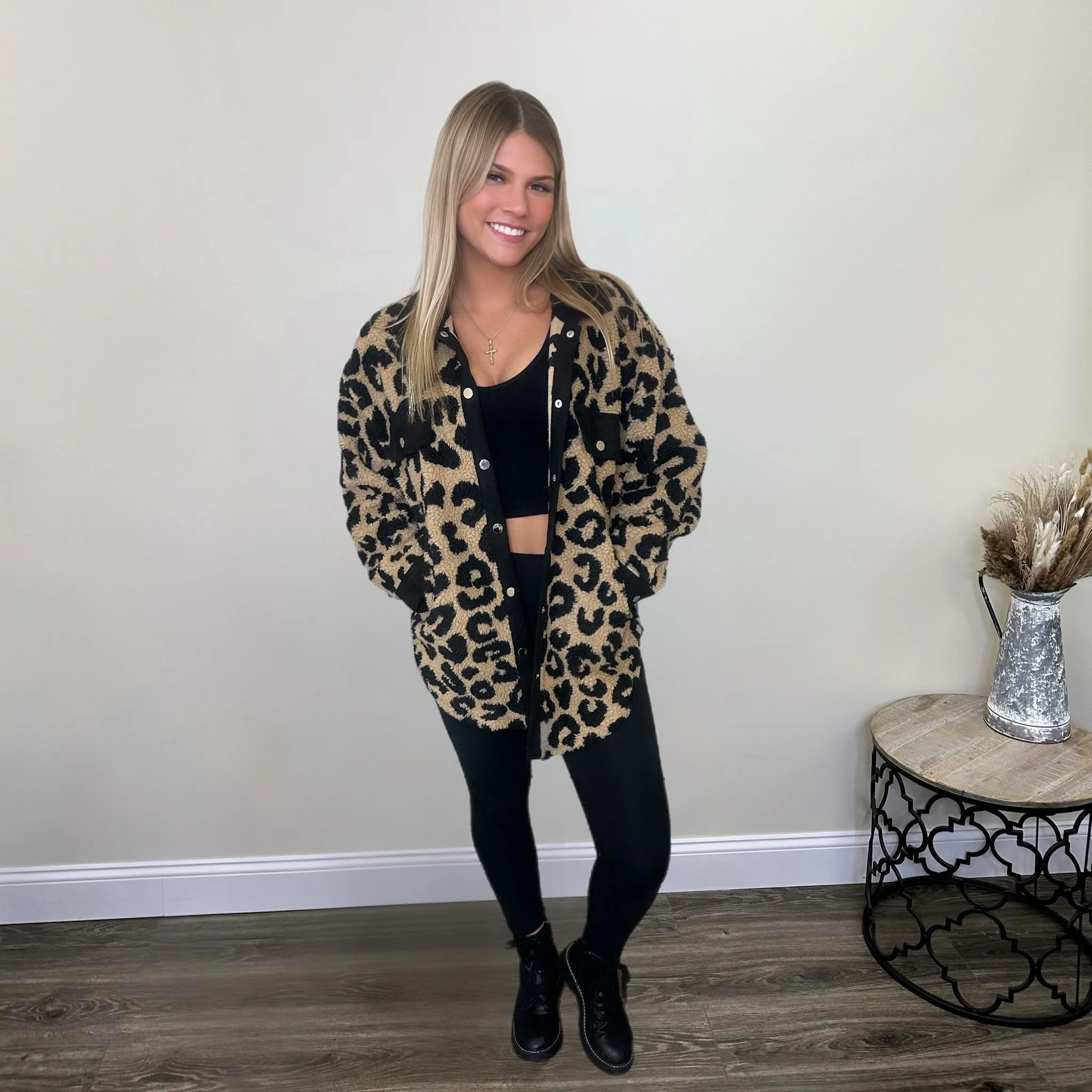 Leopard Sherpa Shacket