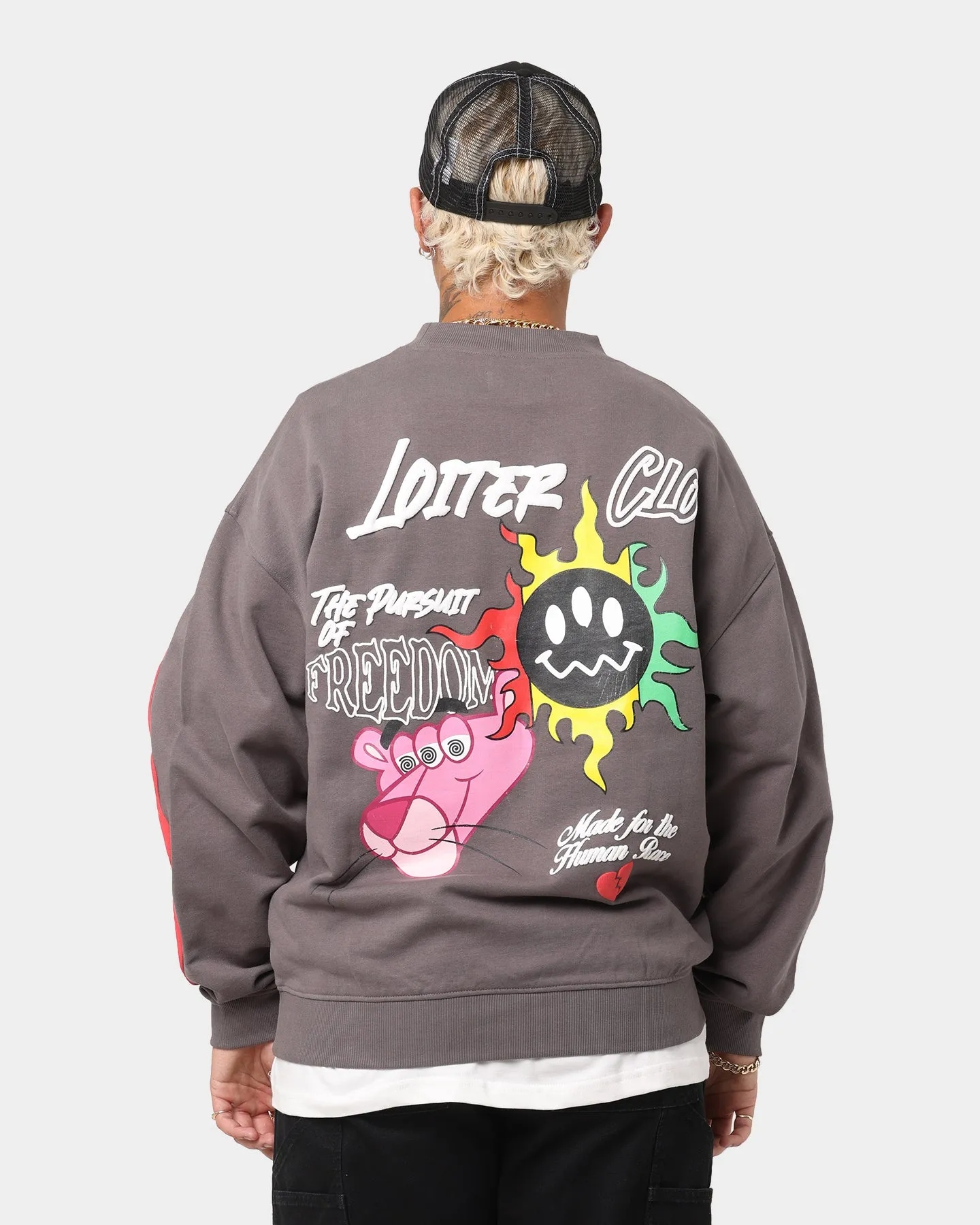 Loiter Freedom Multi Logo Crewneck Charcoal