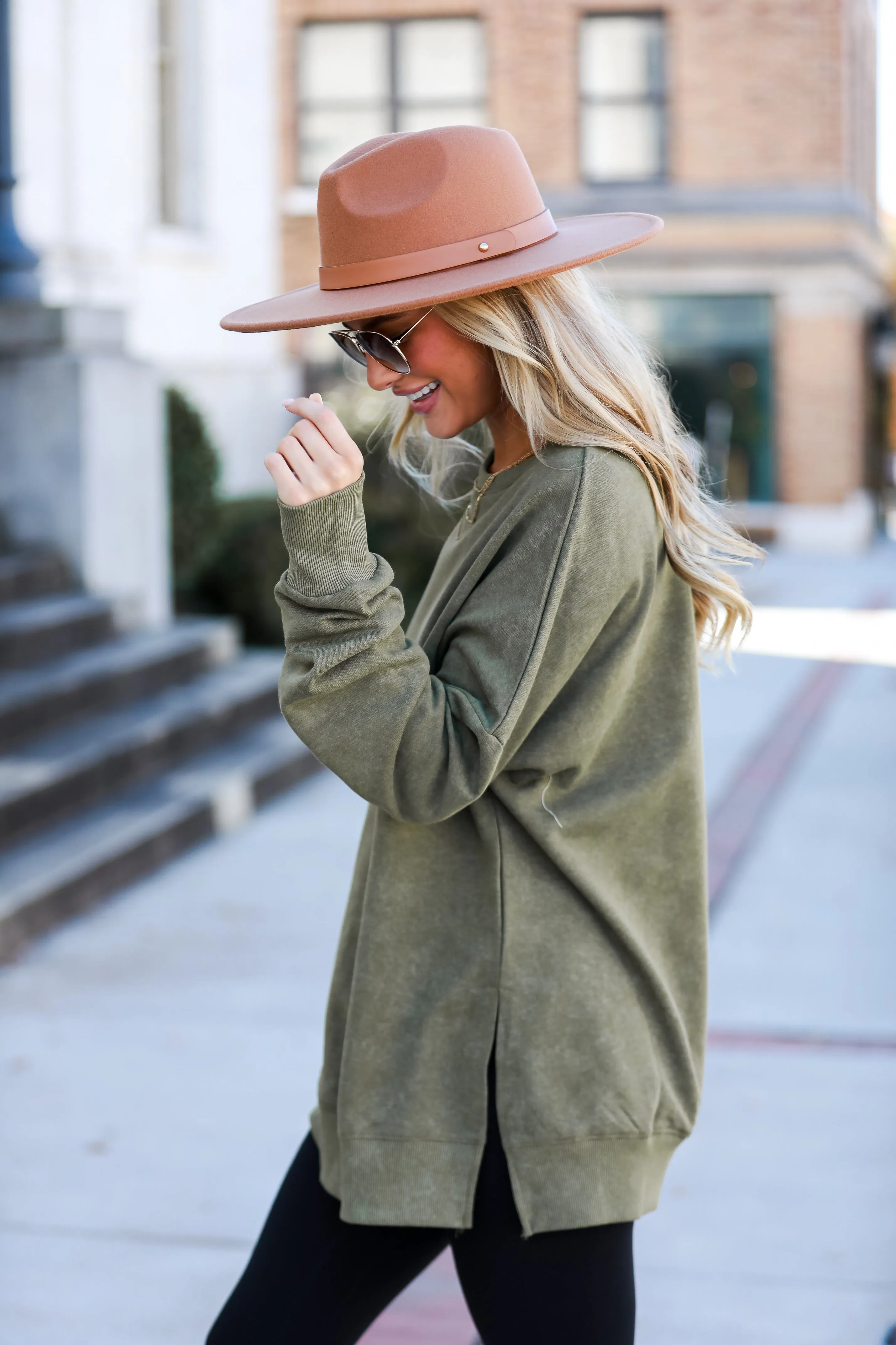 Looking To Snuggle Olive Oversized Pullover