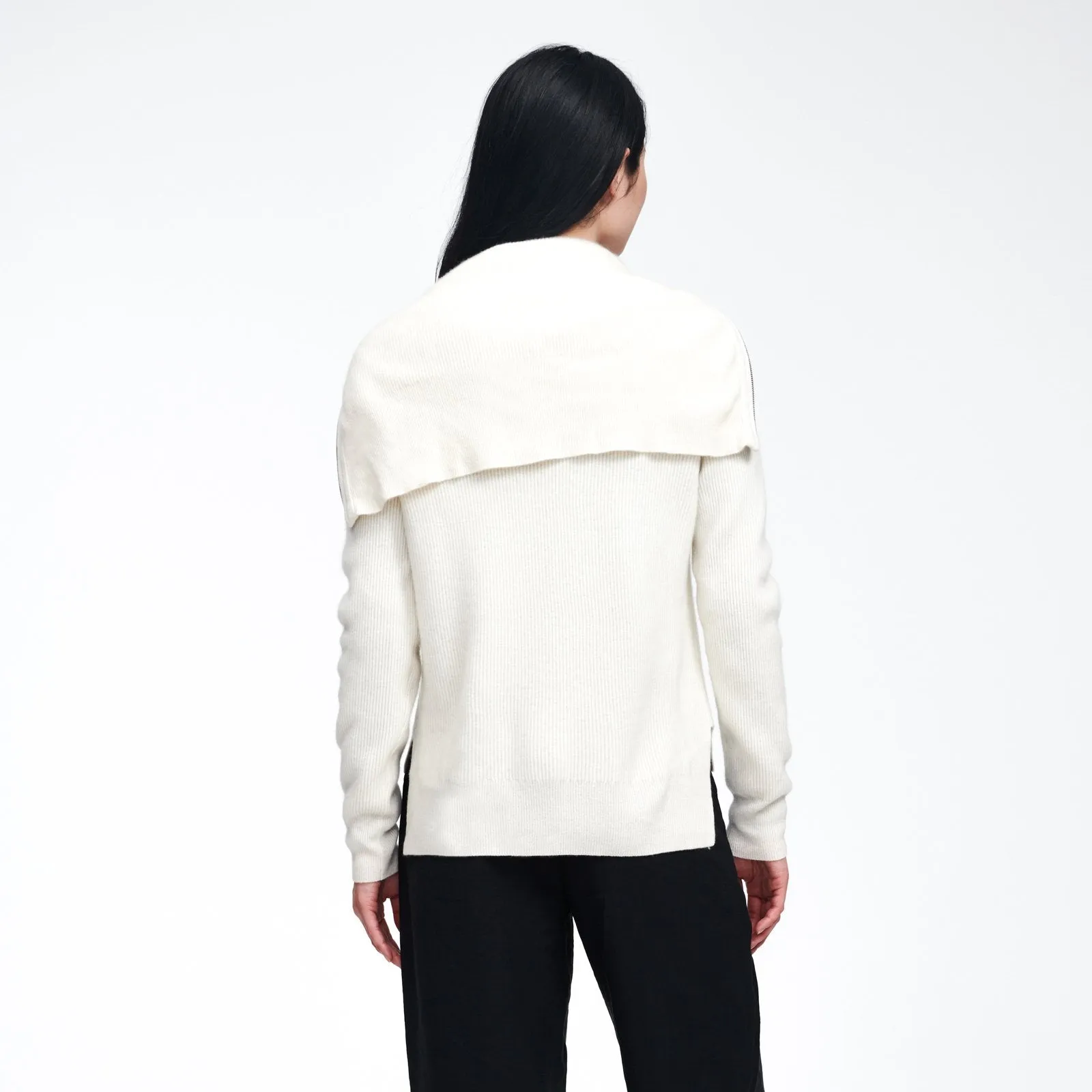 Luxe Cashmere Ribbed Zip Up Jacket