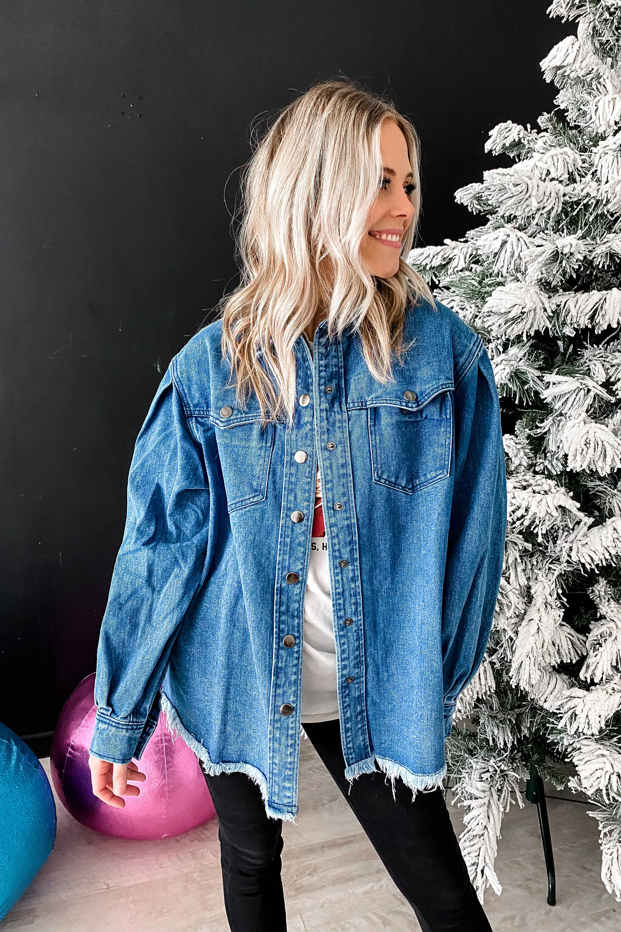 Maison Denim Bubble Sleeve Shacket