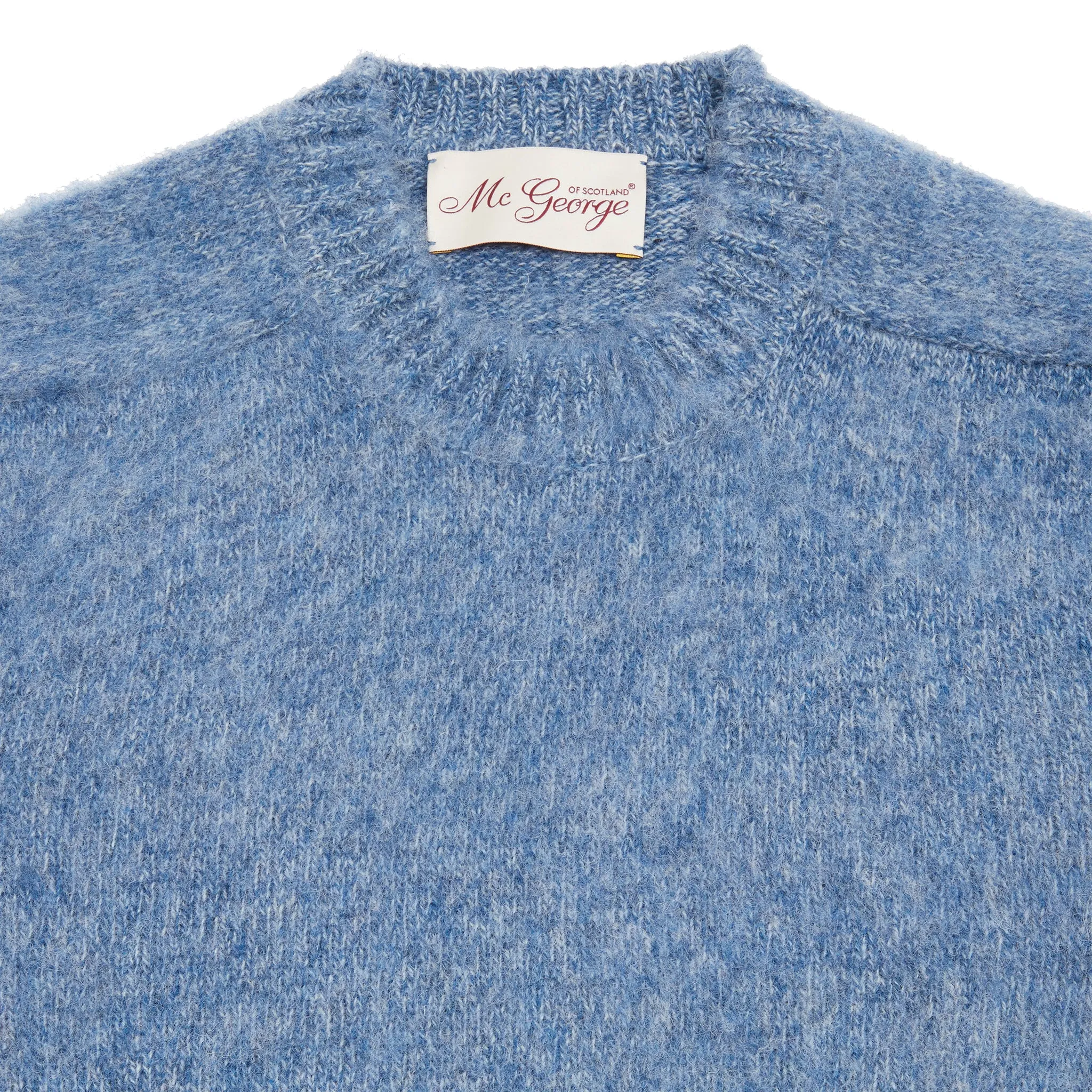 McGeorge of Scotland Supersoft Shetland Shaggy Jumper in Blue