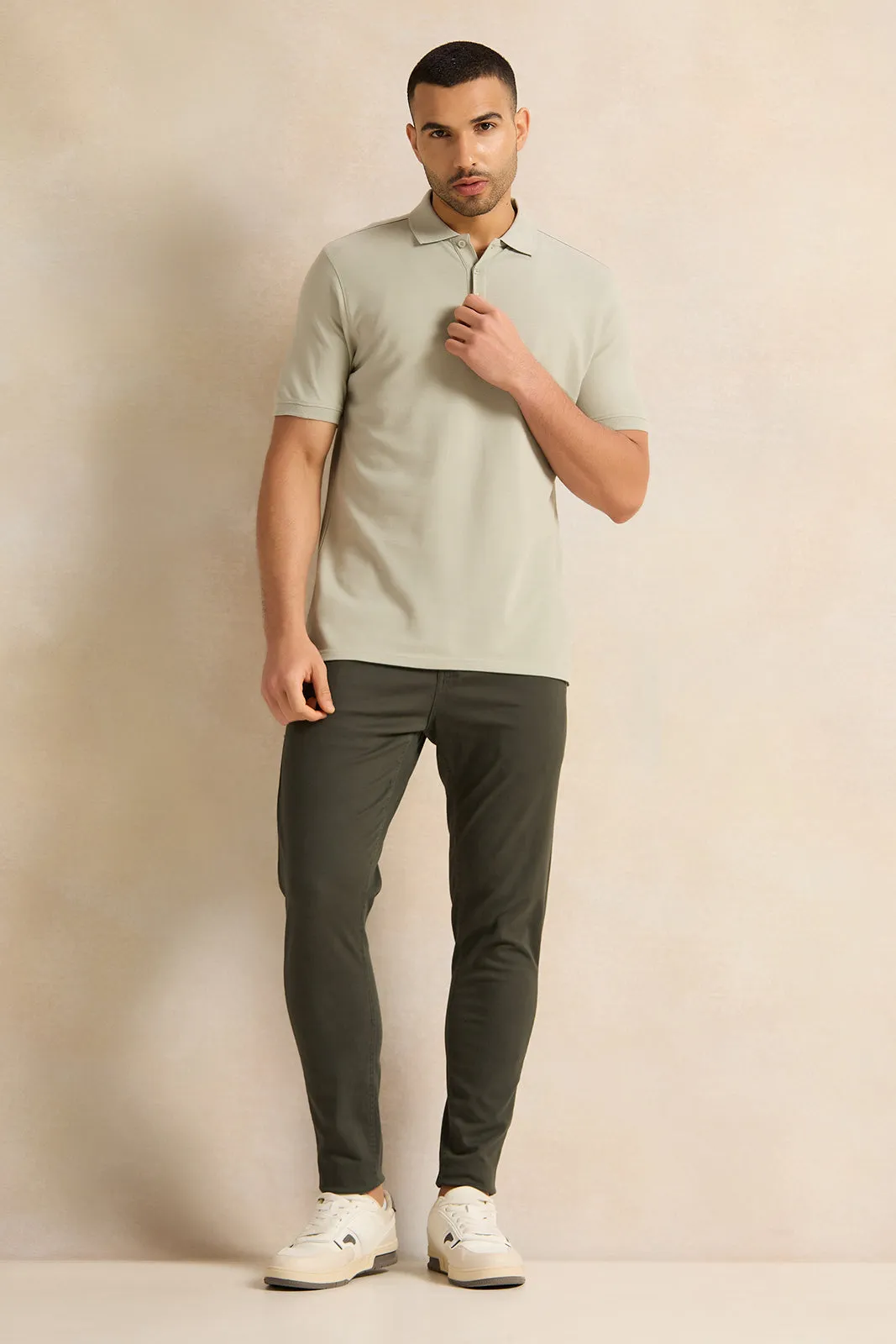 Men Olive Chino Pants