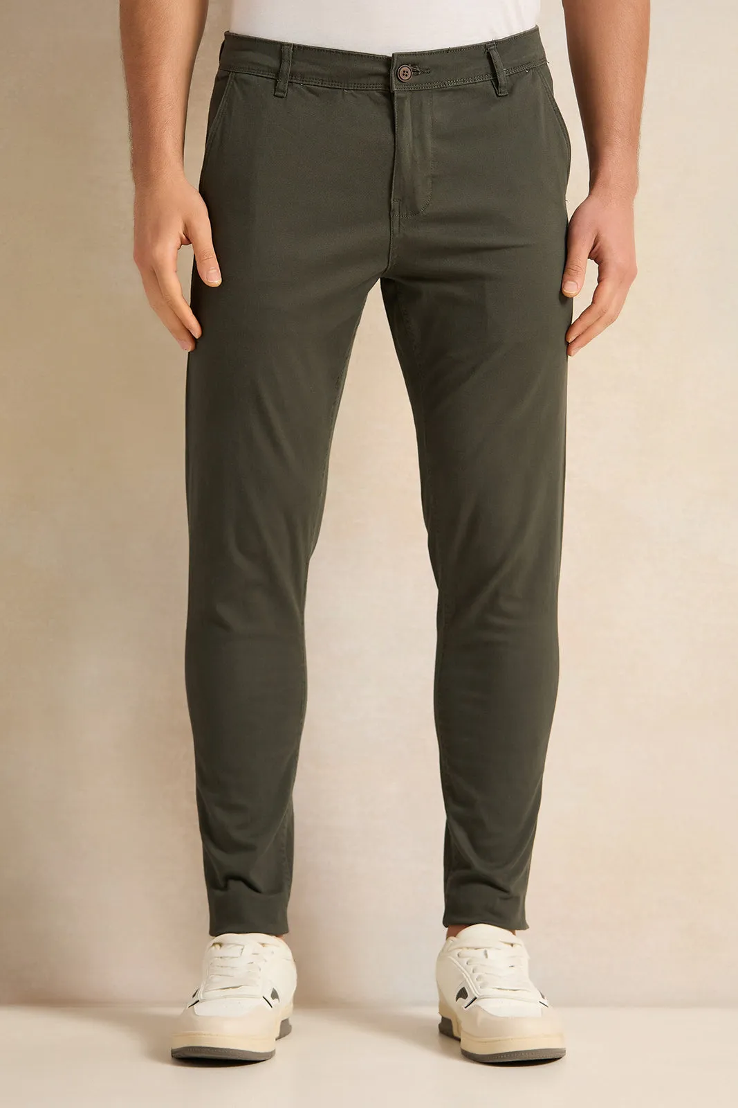 Men Olive Chino Pants